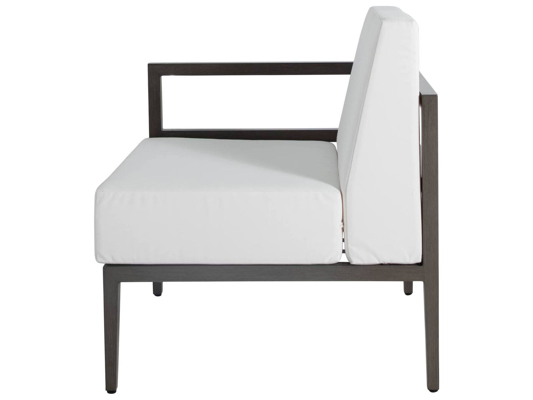 Summer Classics Santa Barbara Aluminum Slate Grey Sectional Left/Right Arm Outdoor Patio Lounge Chair