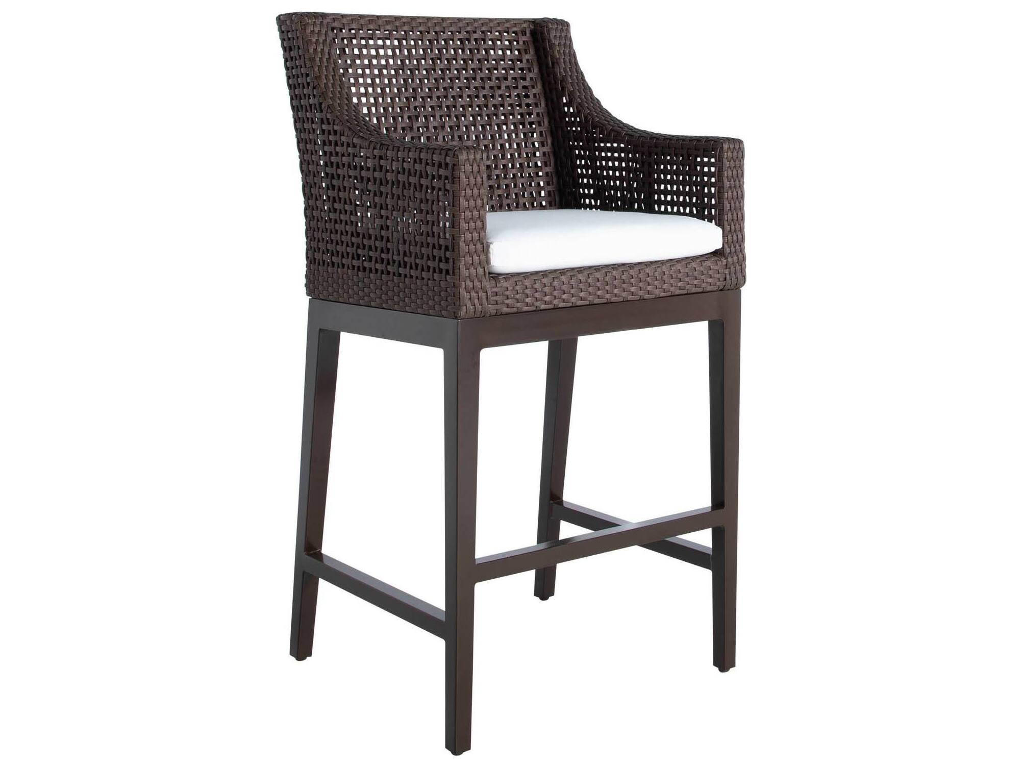Summer Classics Montecito N-dura Resin Wicker Mahogany/Chestnut Patio Bar Stool