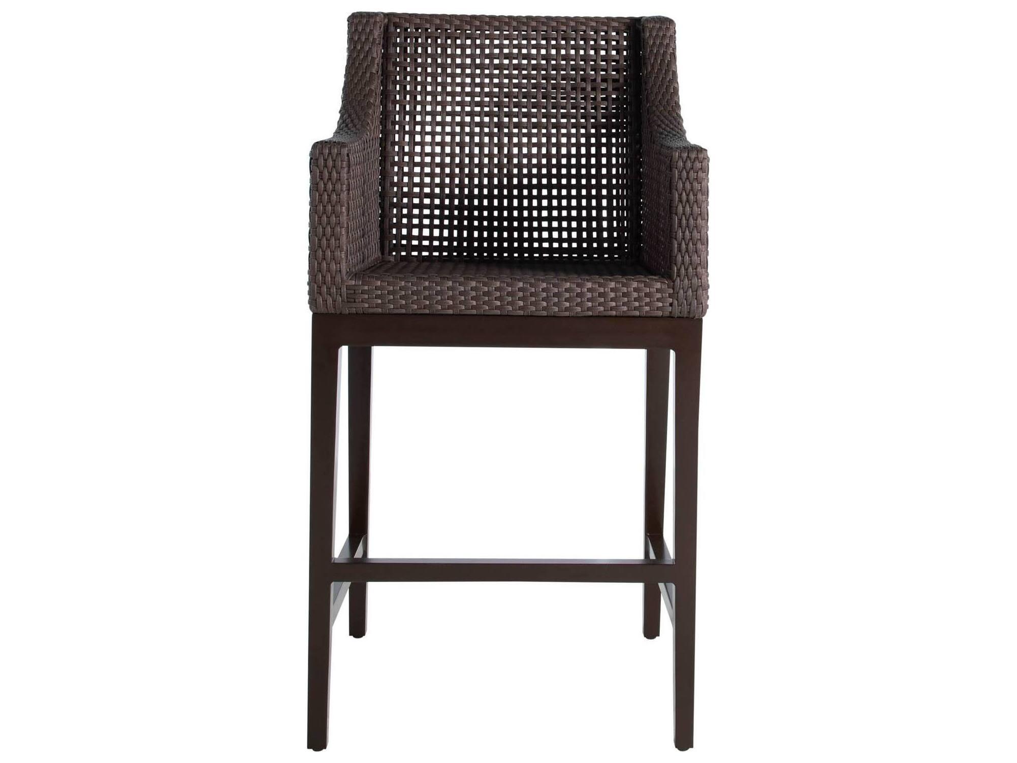 Summer Classics Montecito N-dura Resin Wicker Mahogany/Chestnut Patio Bar Stool