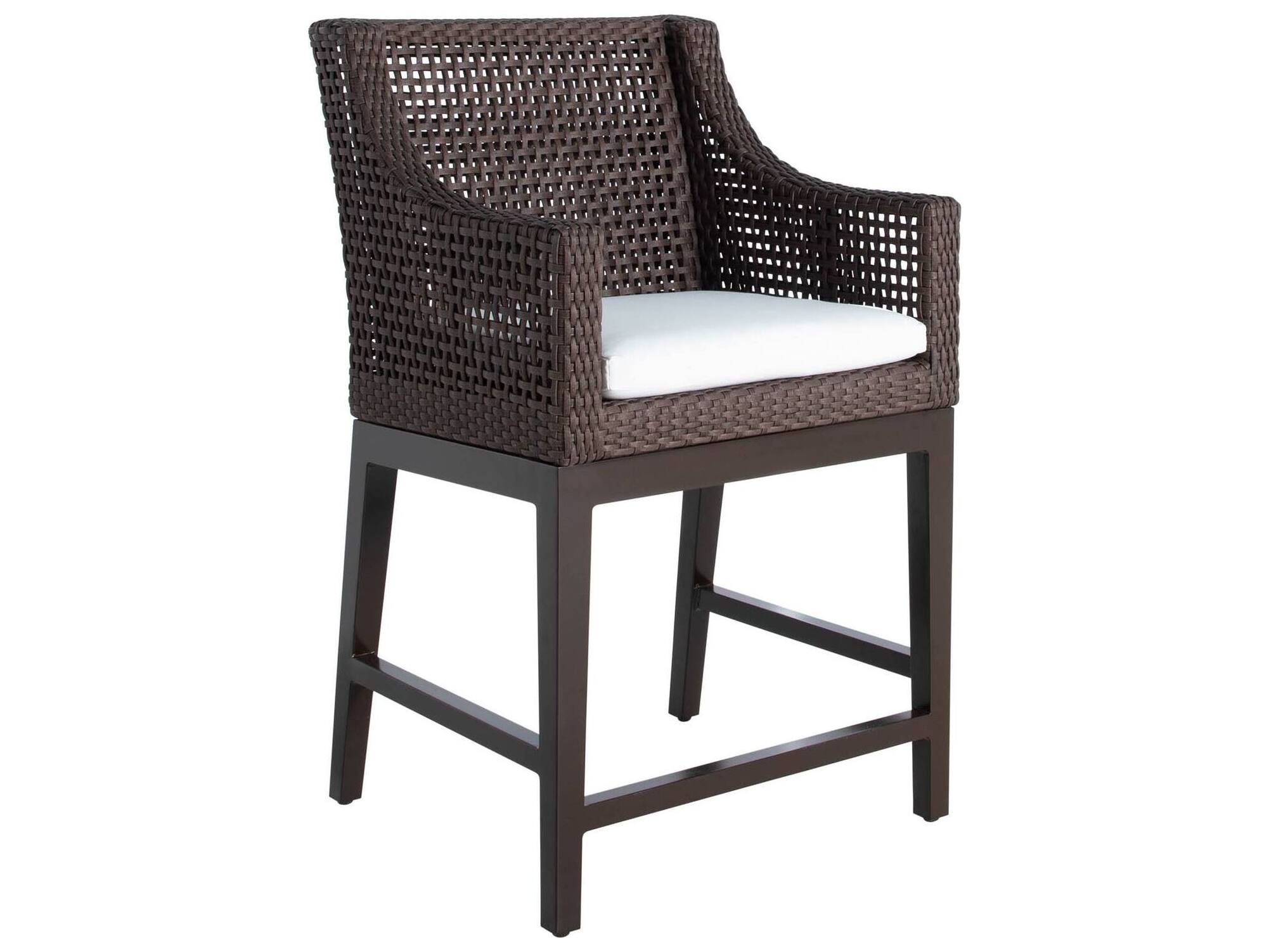 Summer Classics Montecito N-dura Resin Wicker Mahogany/Chestnut Patio Counter Stool