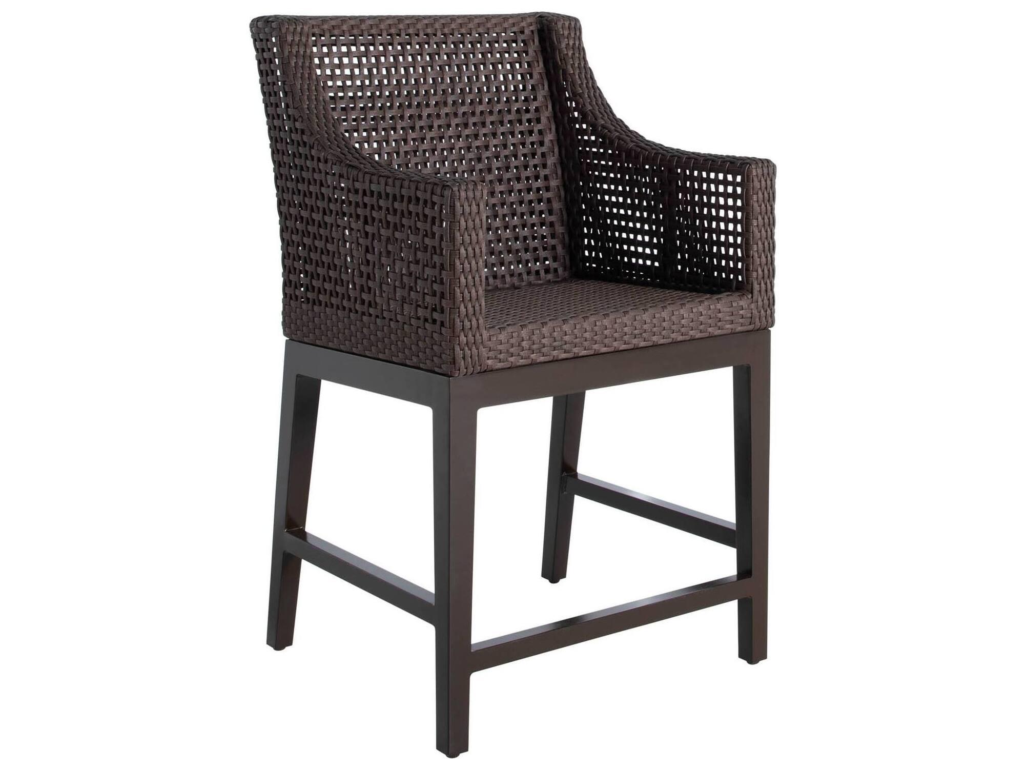Summer Classics Montecito N-dura Resin Wicker Mahogany/Chestnut Patio Counter Stool