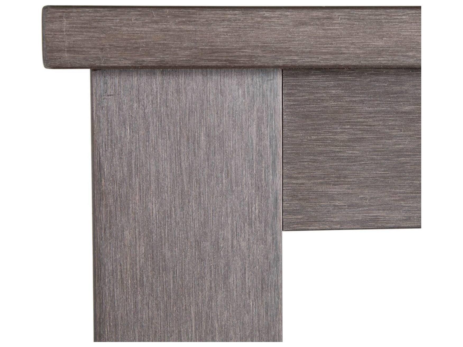 Summer Classics Portside N-Dura Wood Square Outdoor Patio Bar Table with Umbrella Hole