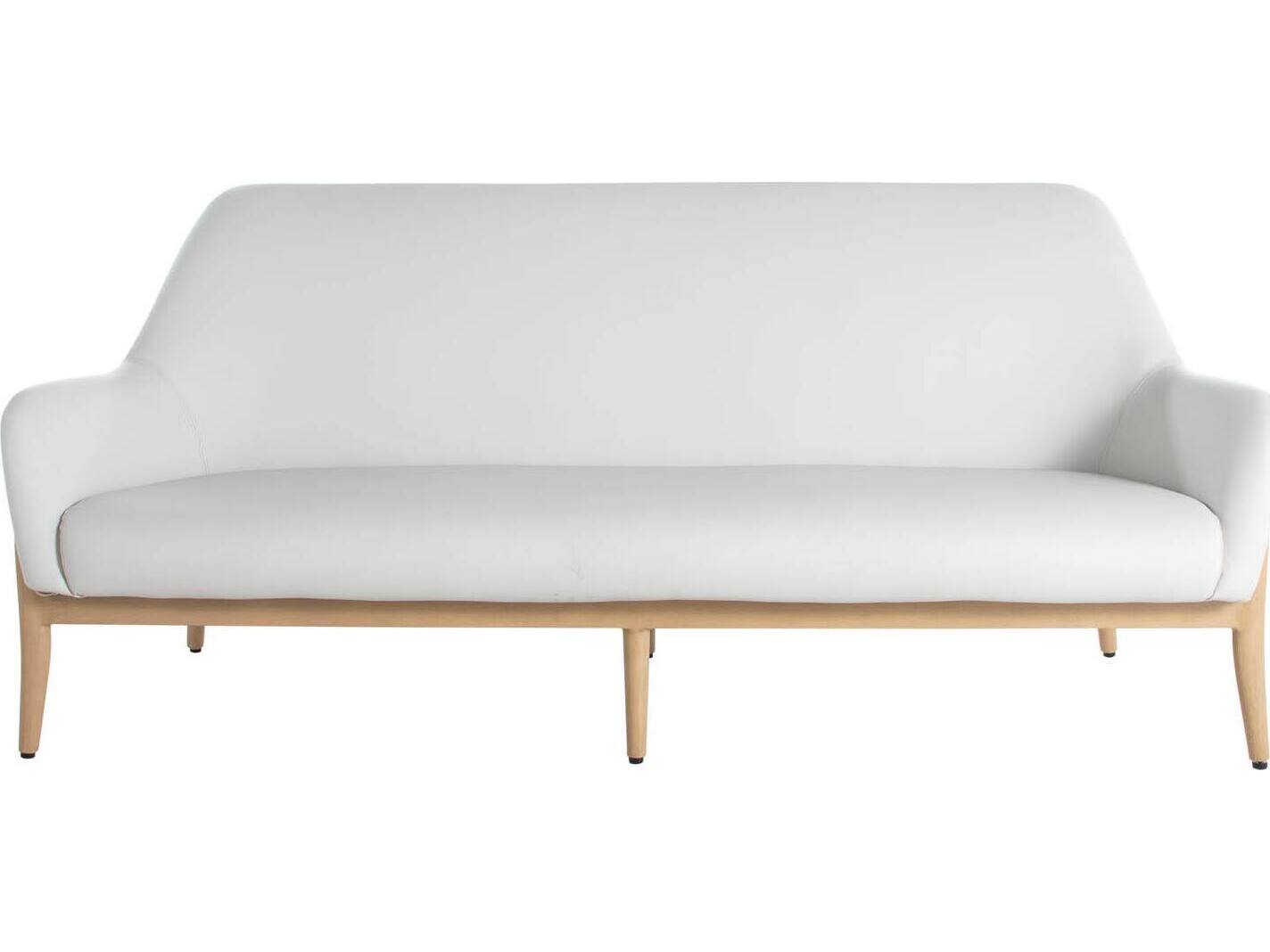 Summer Classics Palma N-Dura Resin Wicker Natural Outdoor Patio Sofa with Vinyl