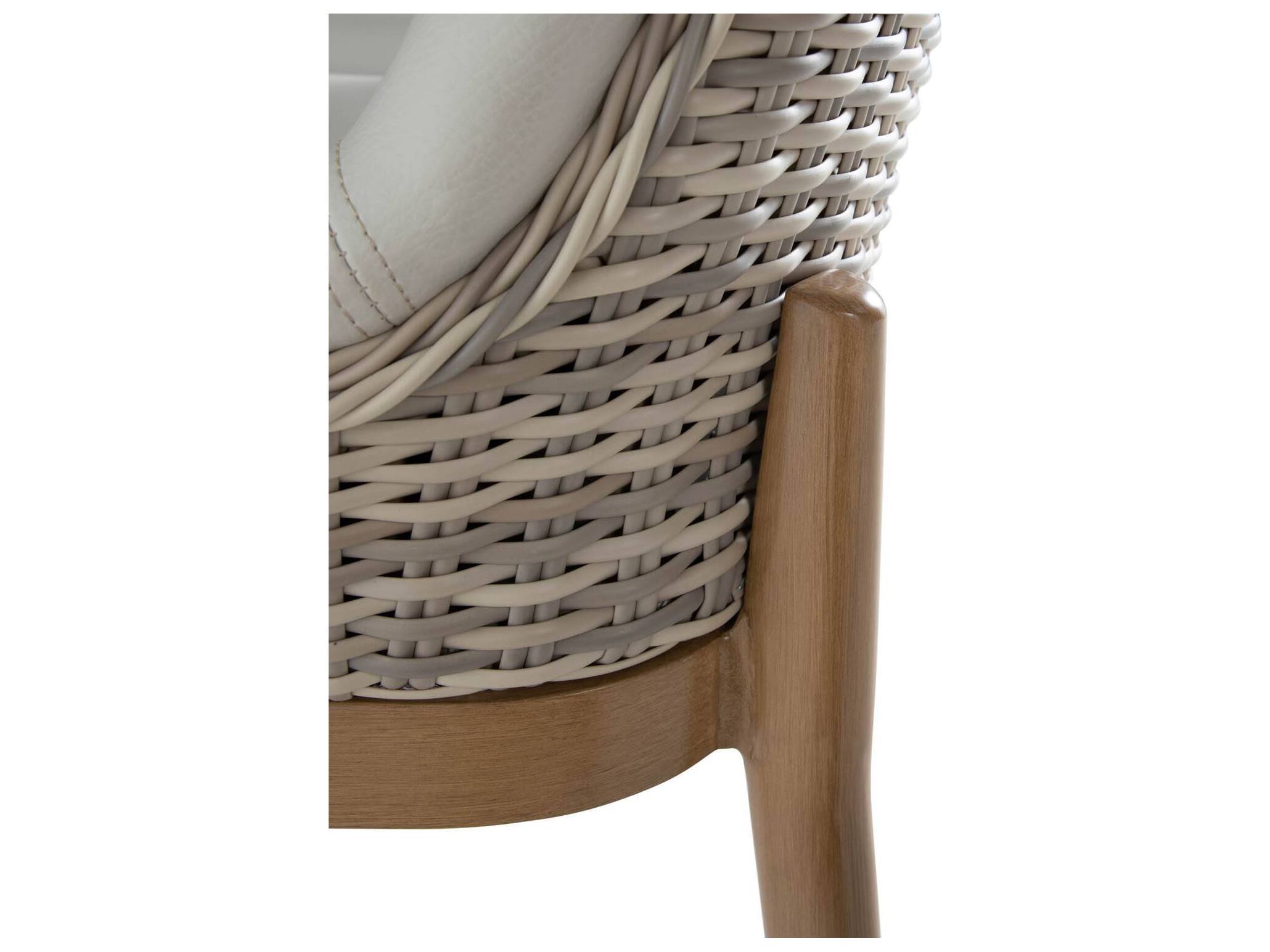 Summer Classics Palma N-Dura Resin Wicker Natural Outdoor Patio Dining Side Chair with Vinyl