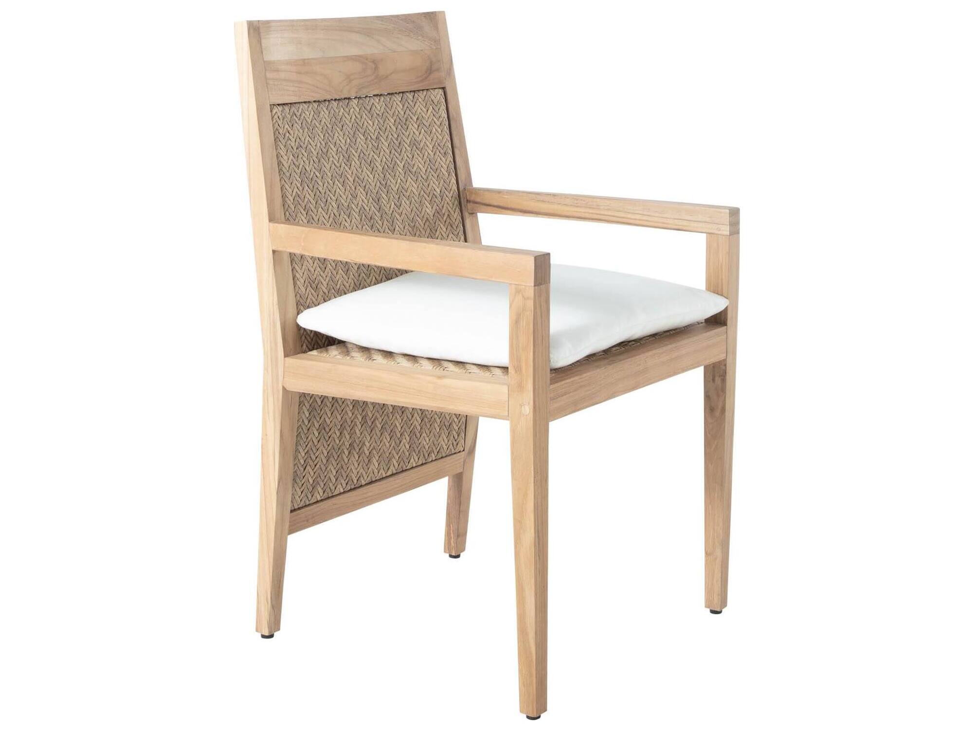 Summer Classics Savannah Teak Natural Extended Back Patio Dining Arm Chair