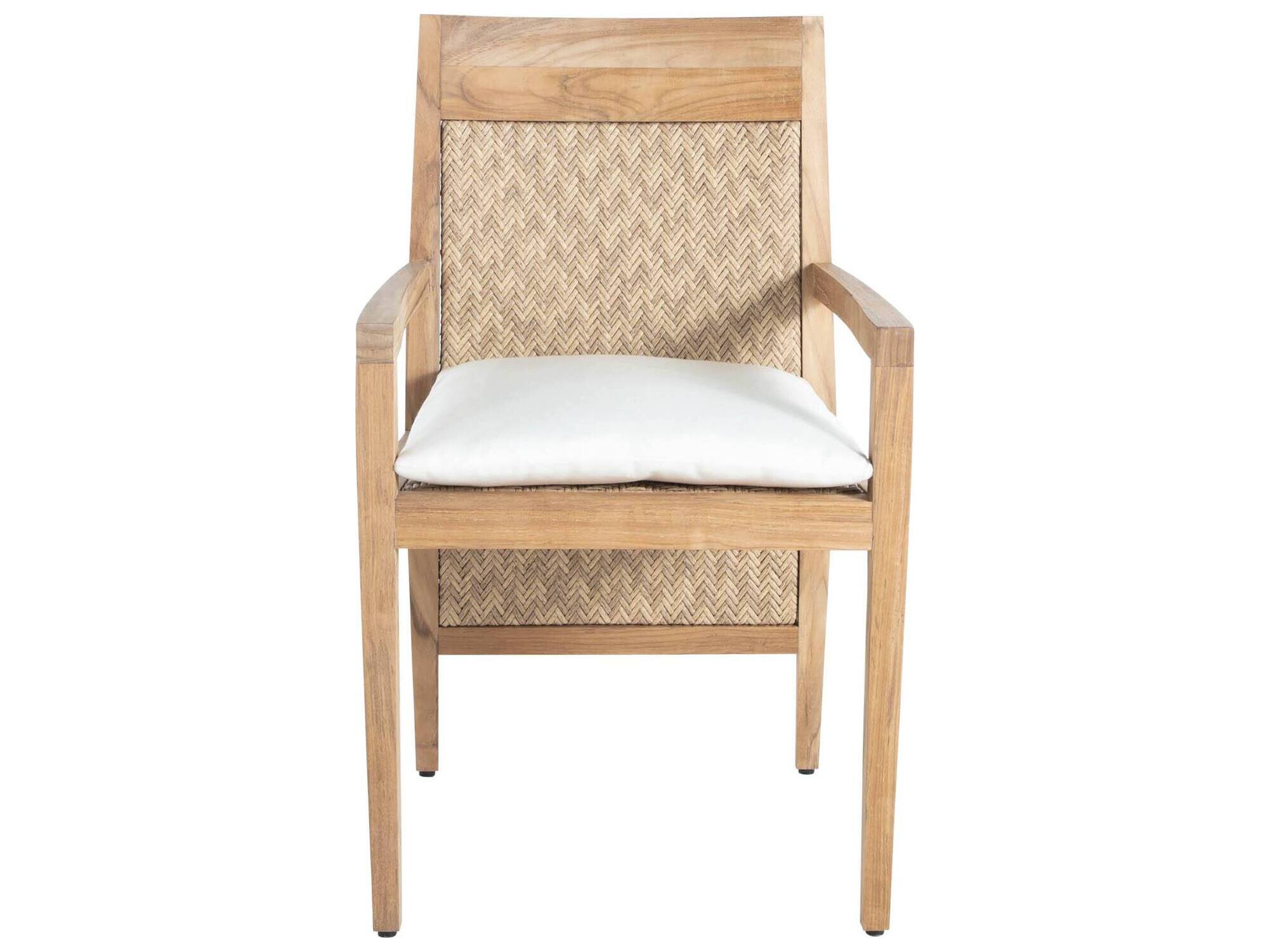 Summer Classics Savannah Teak Natural Extended Back Patio Dining Arm Chair