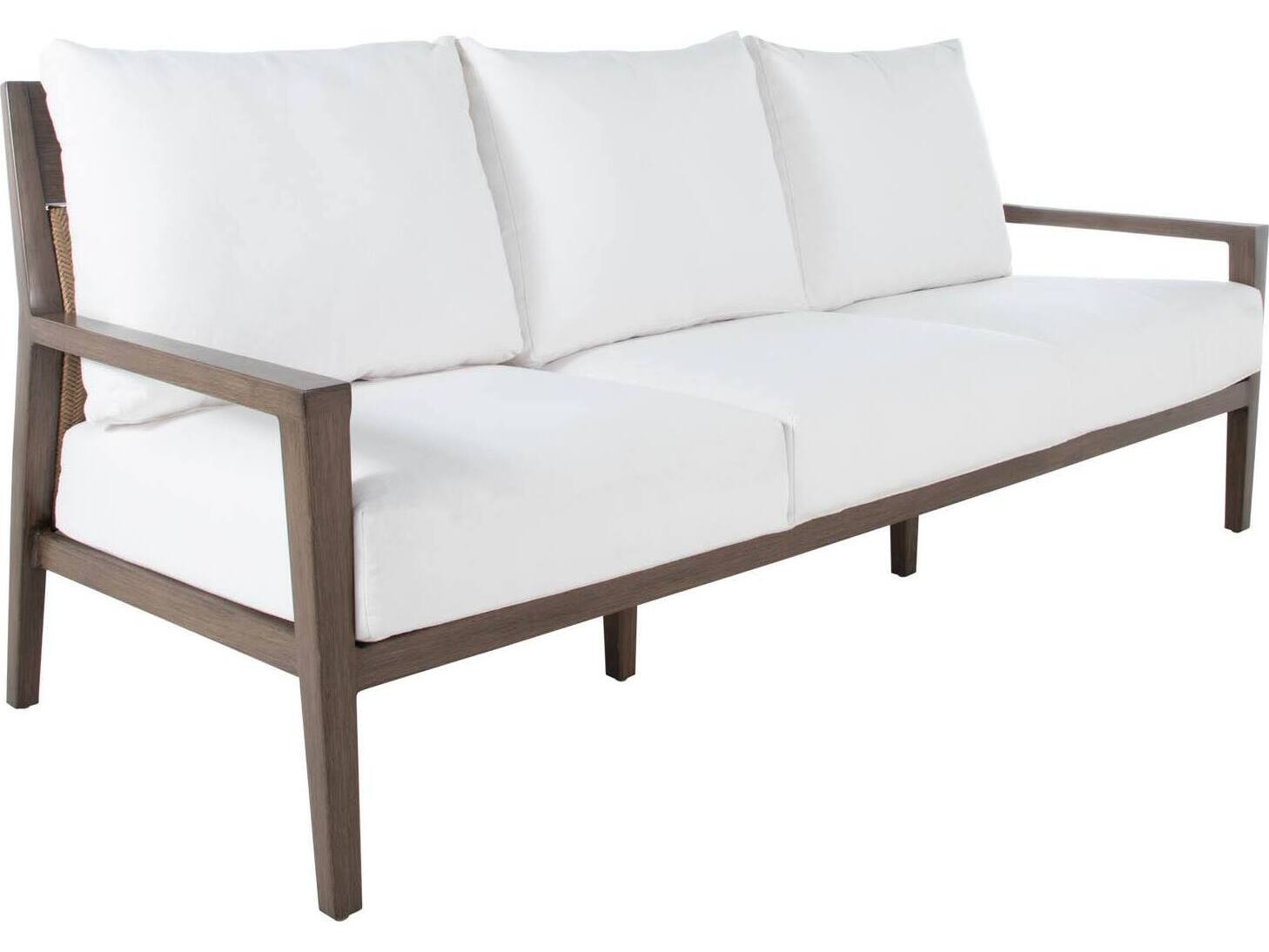 Summer Classics Savannah Aluminum N-Dura Resin Wicker Oak/Raffia Outdoor Patio Sofa
