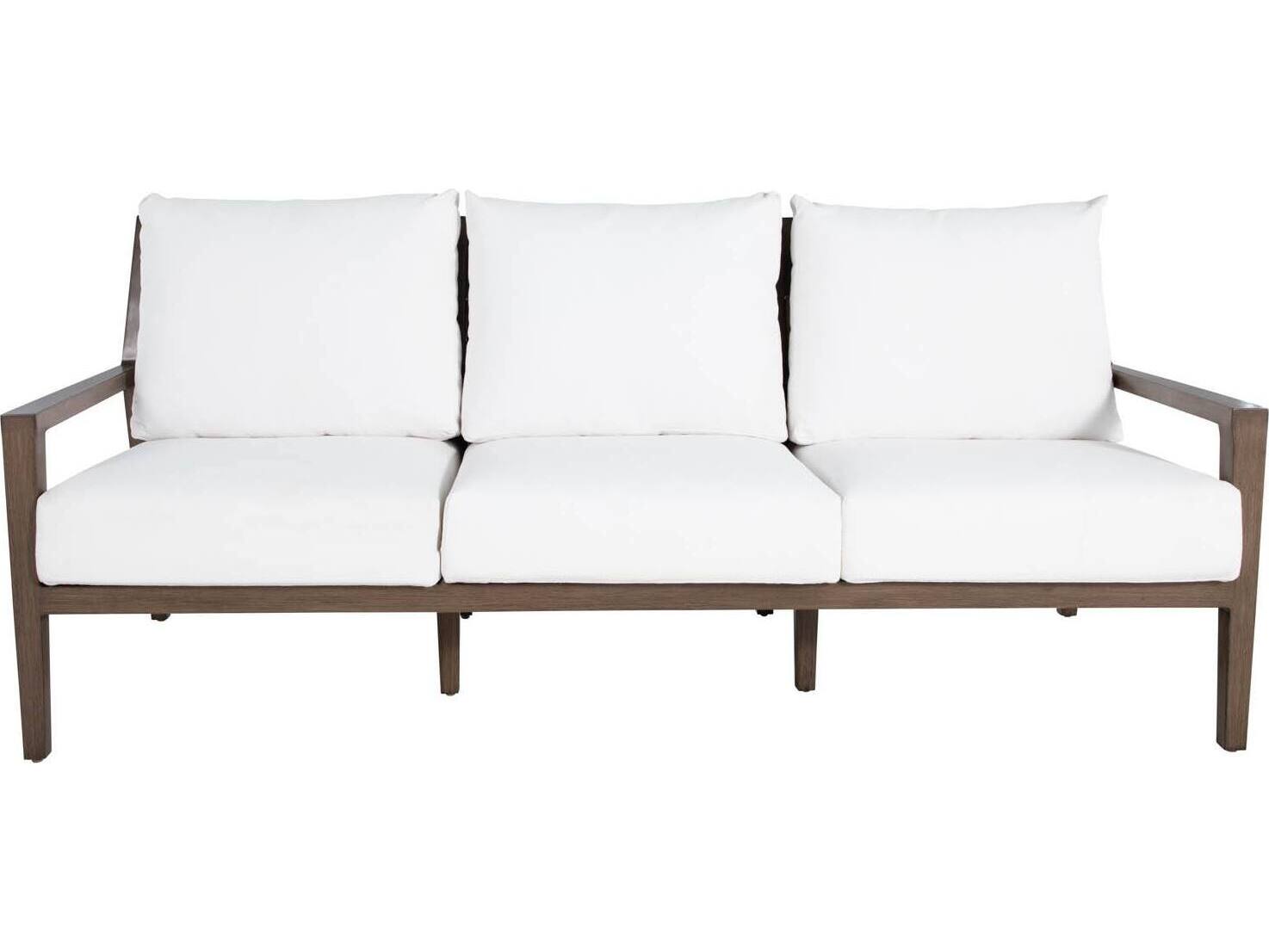 Summer Classics Savannah Aluminum N-Dura Resin Wicker Oak/Raffia Outdoor Patio Sofa