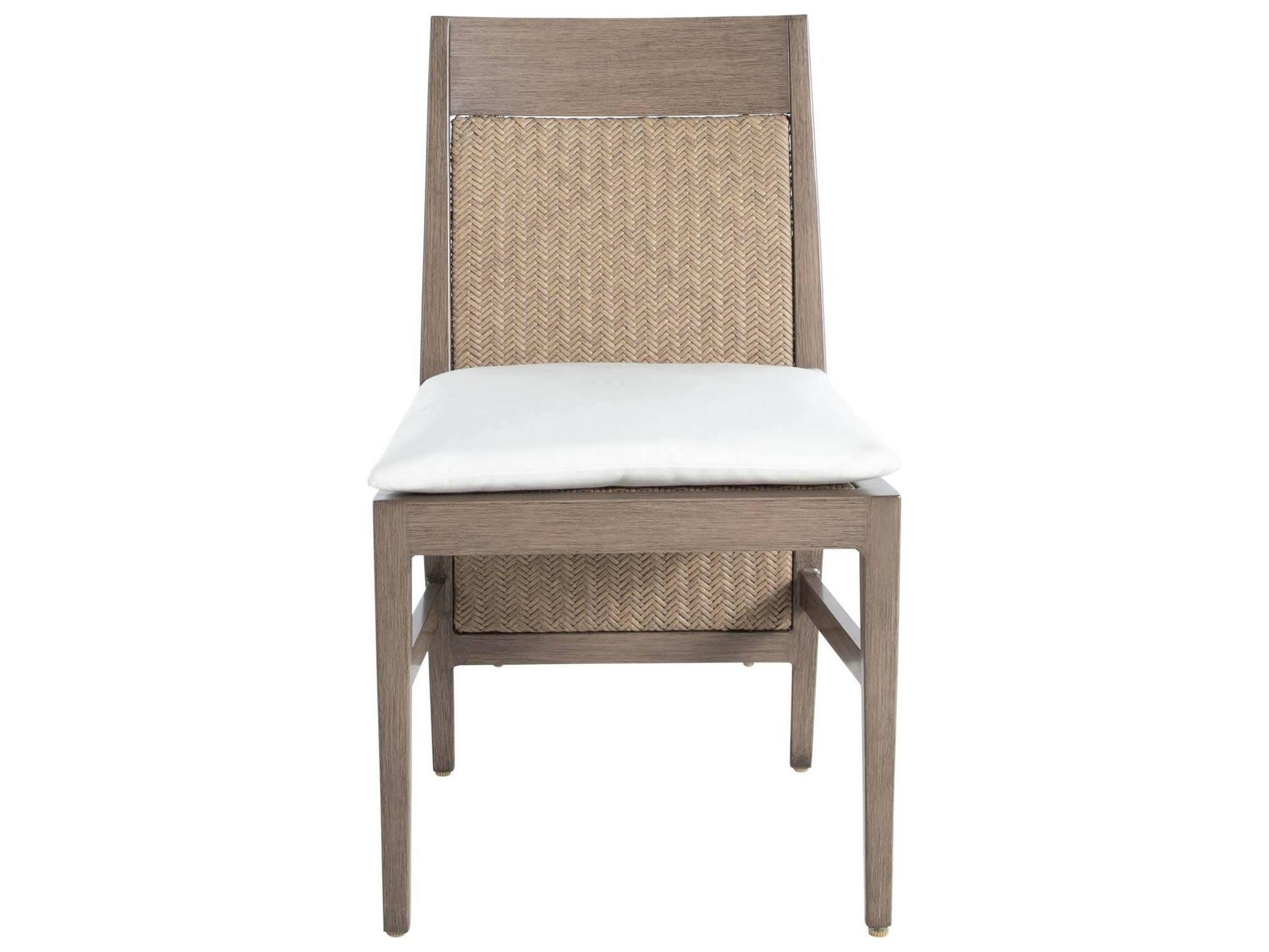 Summer Classics Savannah Aluminum N-Dura Resin Wicker Oak/Raffia Extended Back Outdoor Dining Side Chair