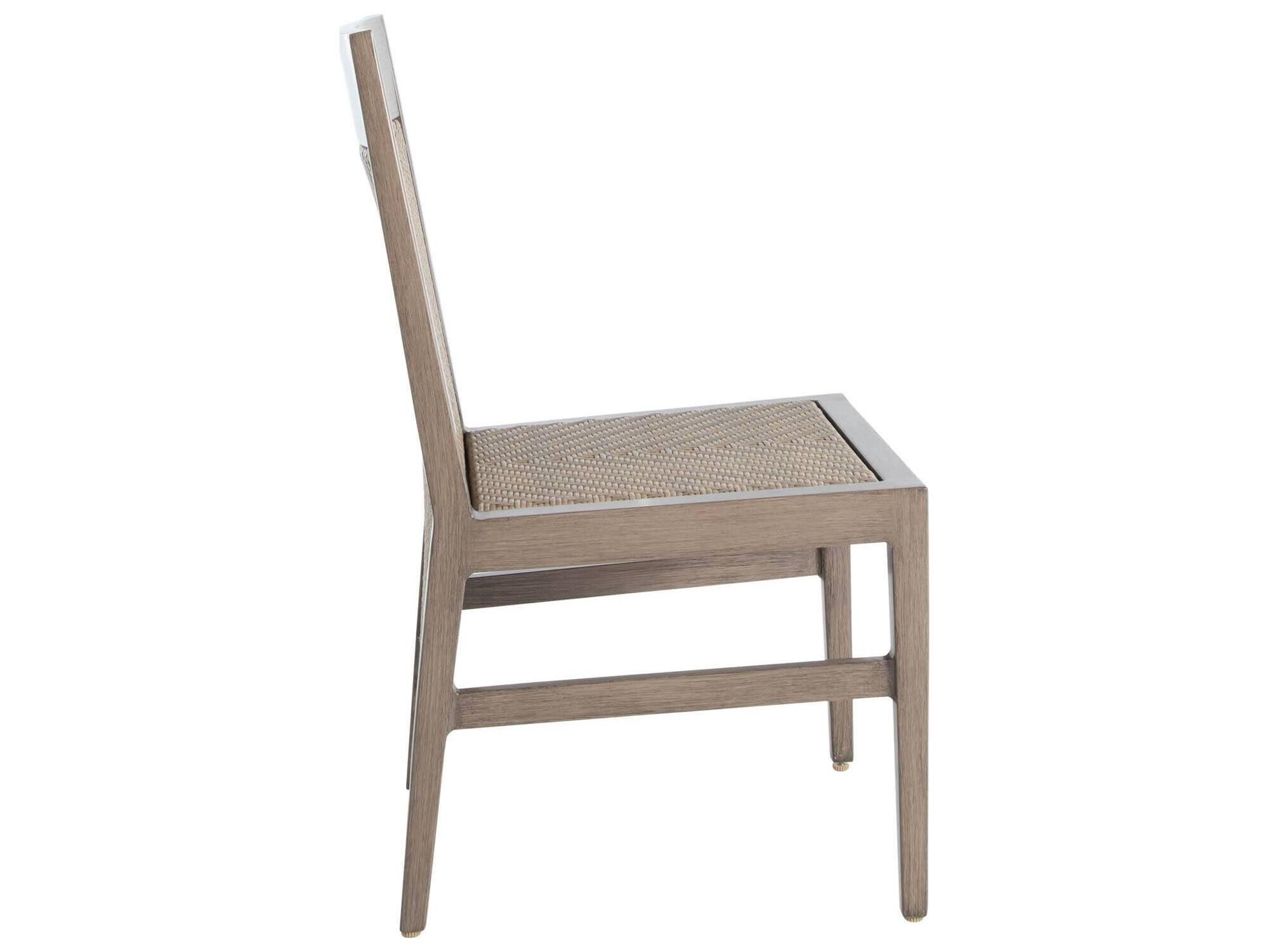 Summer Classics Savannah Aluminum N-Dura Resin Wicker Oak/Raffia Extended Back Outdoor Dining Side Chair