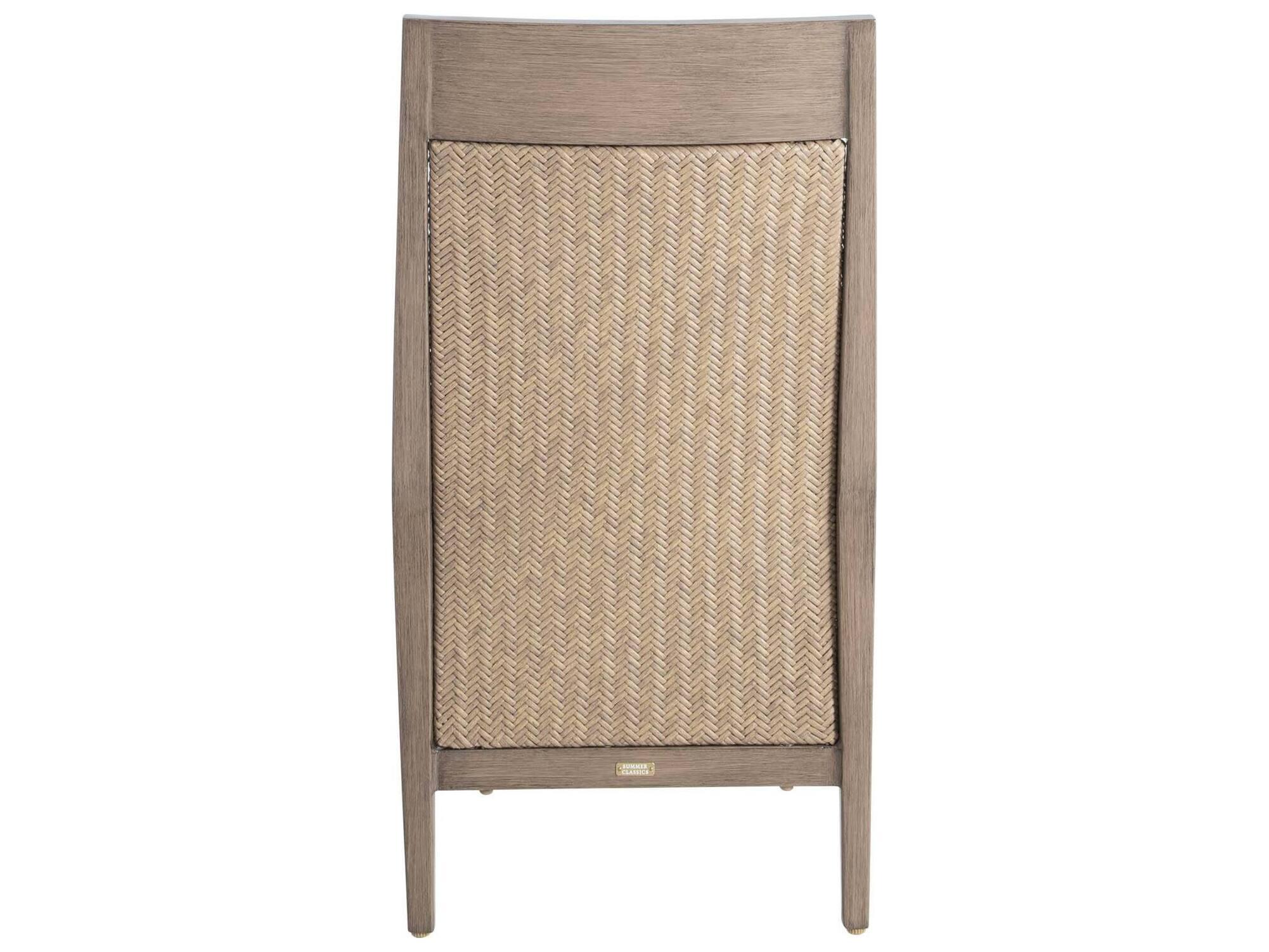 Summer Classics Savannah Aluminum N-Dura Resin Wicker Oak/Raffia Extended Back Outdoor Dining Side Chair