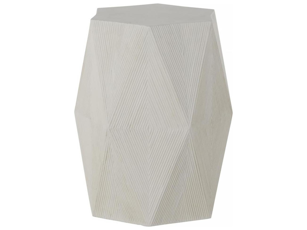 Summer Classics Albany Cast Stone Natural Hexagon Outdoor Patio Side Table