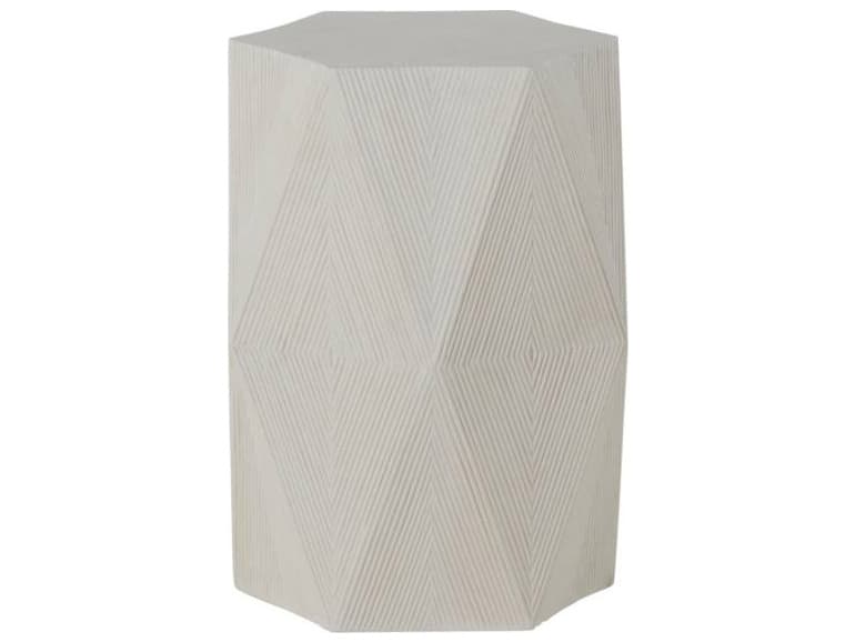Summer Classics Albany Cast Stone Natural Hexagon Outdoor Patio Side Table