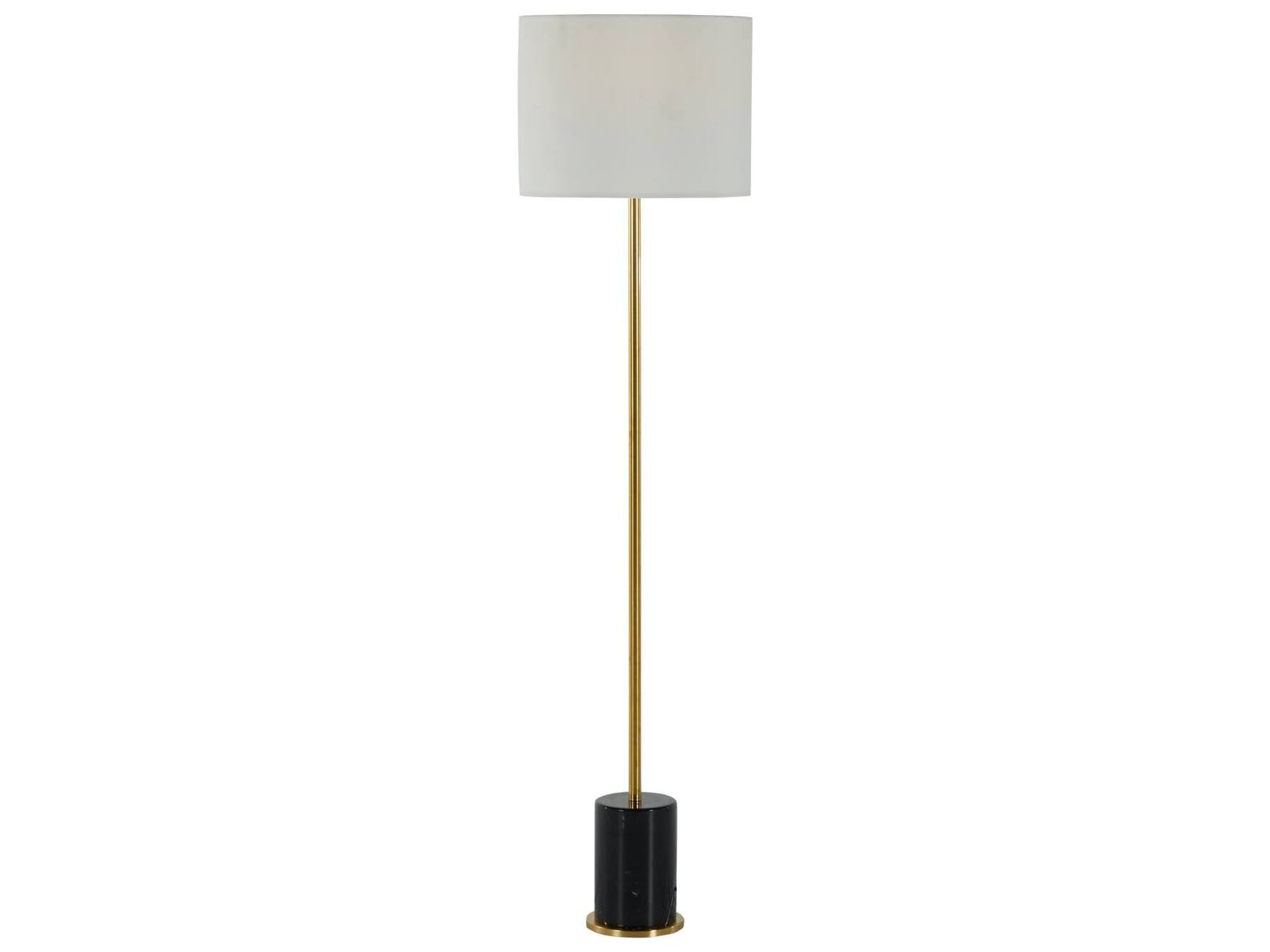 Summer Classics Gifford Iron Brass/Black Marble Floor Lamp