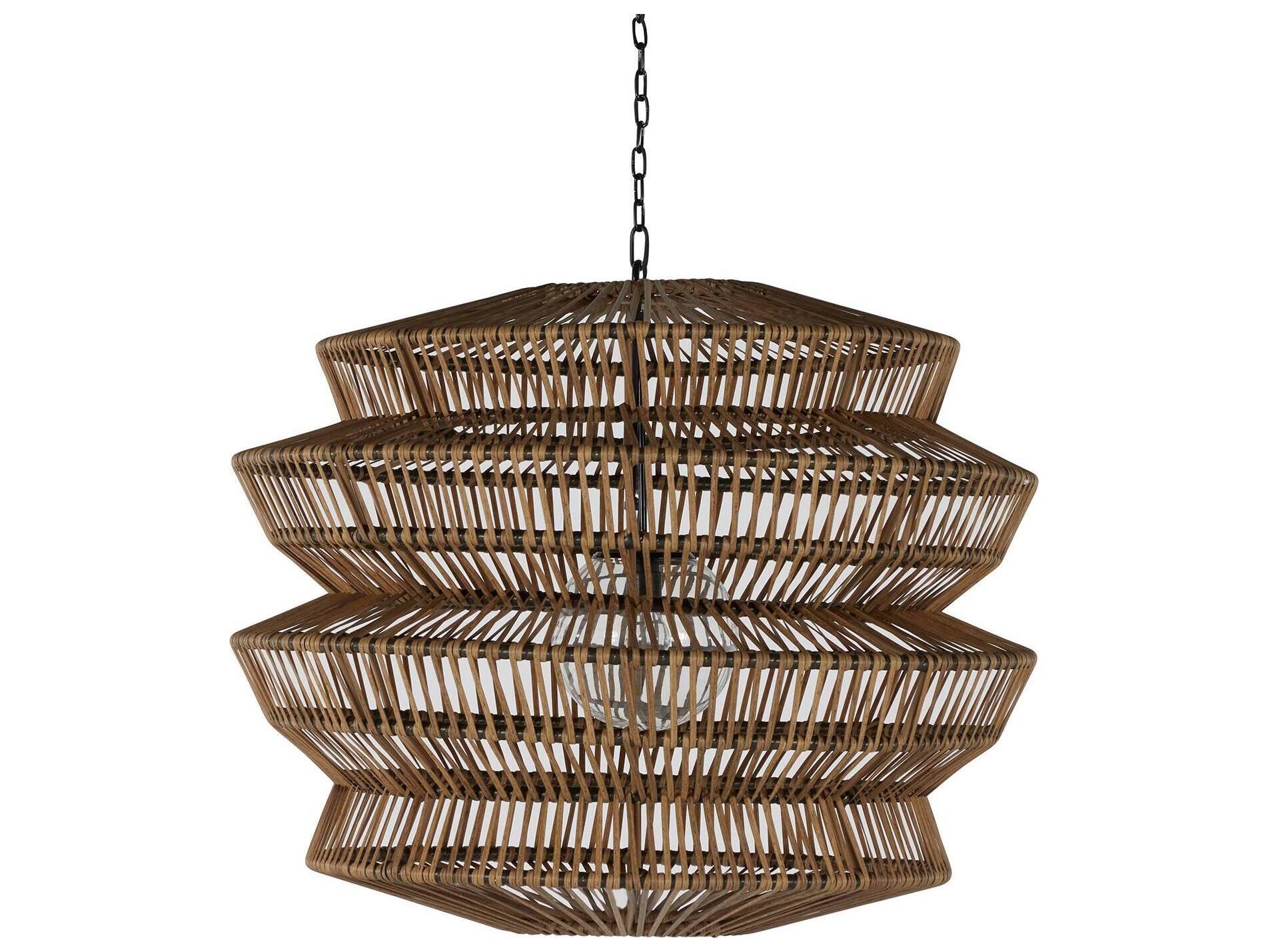 Summer Classics Mckenna Resin Rattan Raffia Outdoor Large Chandelier