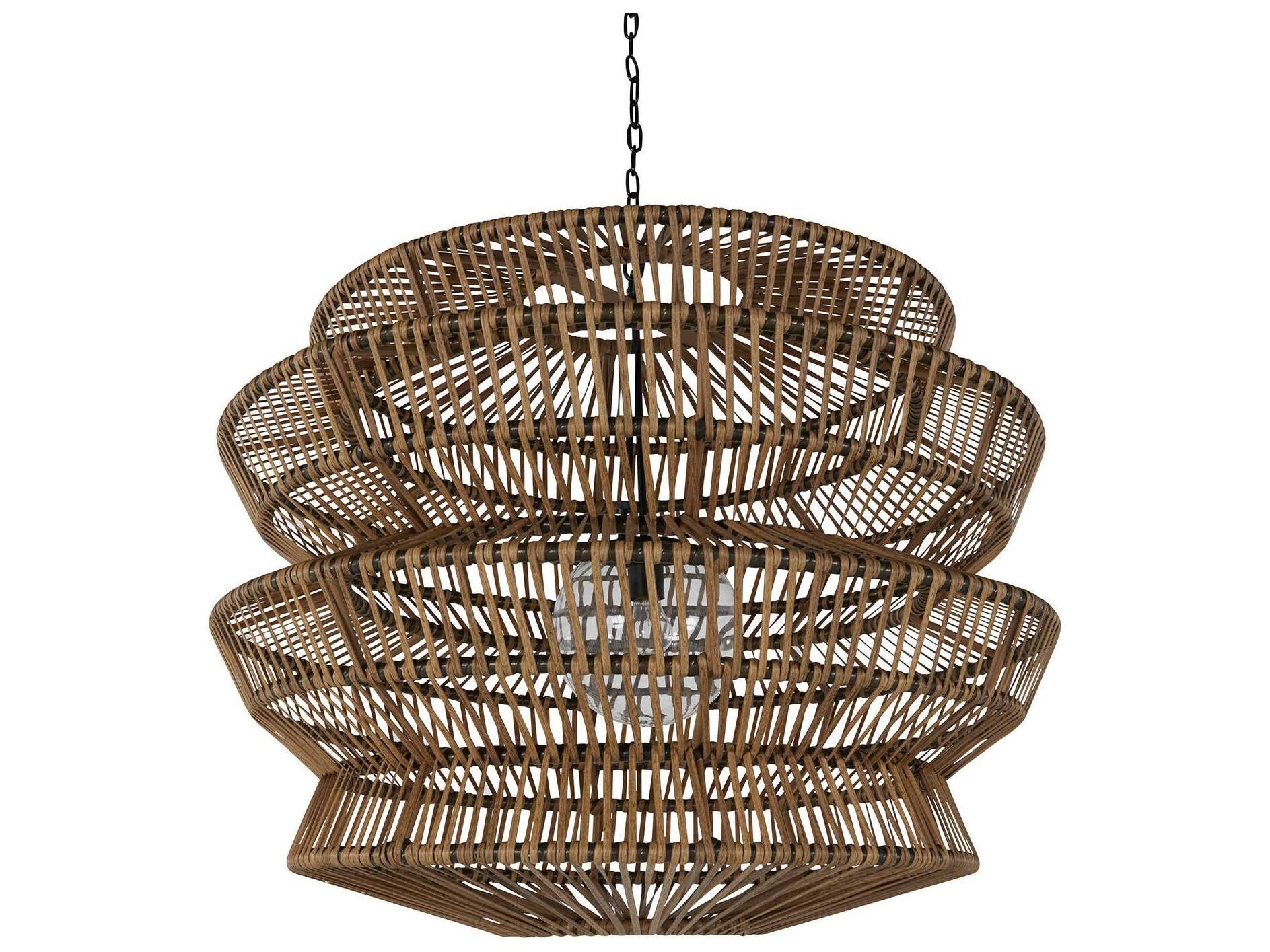 Summer Classics Mckenna Resin Rattan Raffia Outdoor Large Chandelier