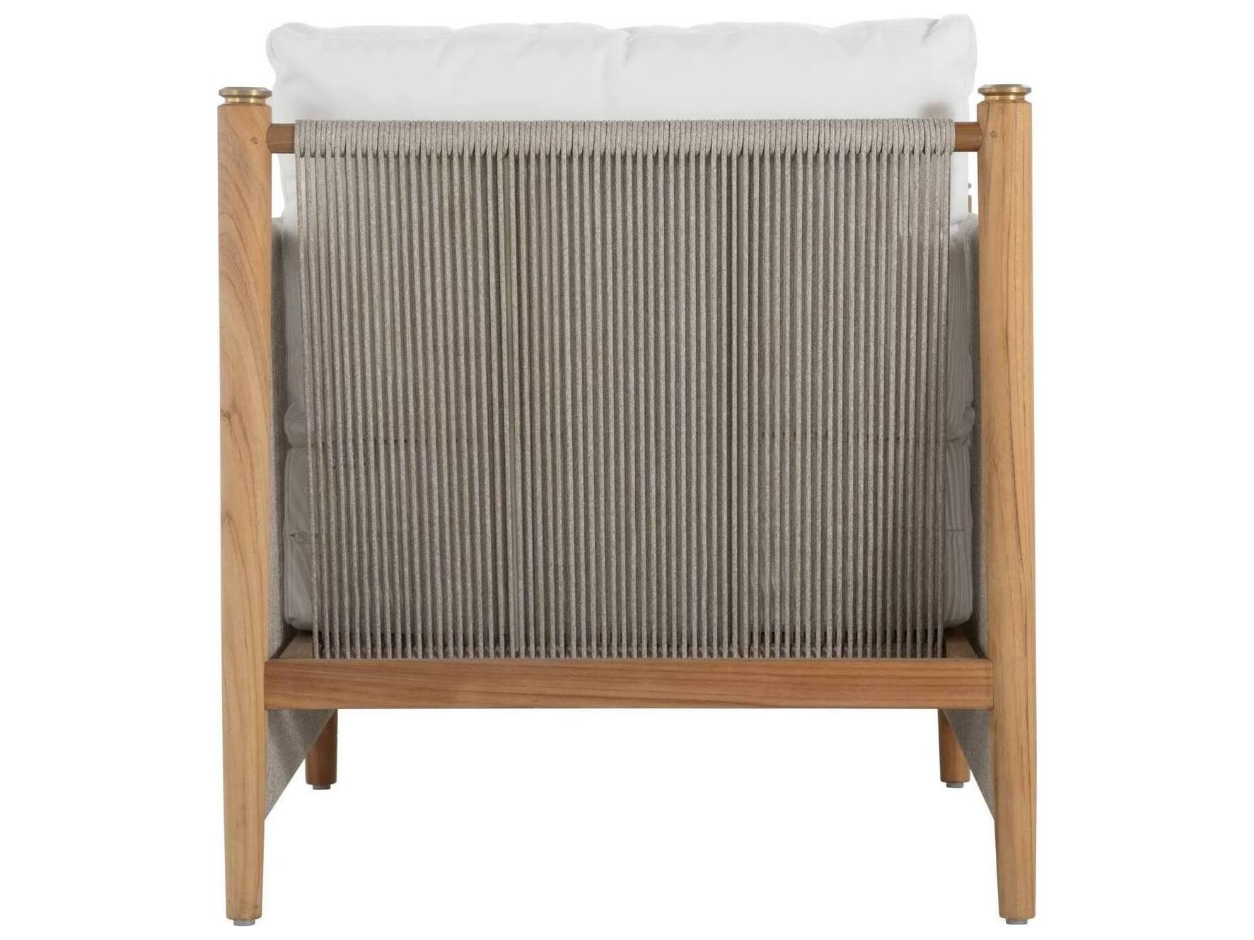 Summer Classics Pacifica Cushion Natural Teak Rope Outdoor Patio Lounge Chair