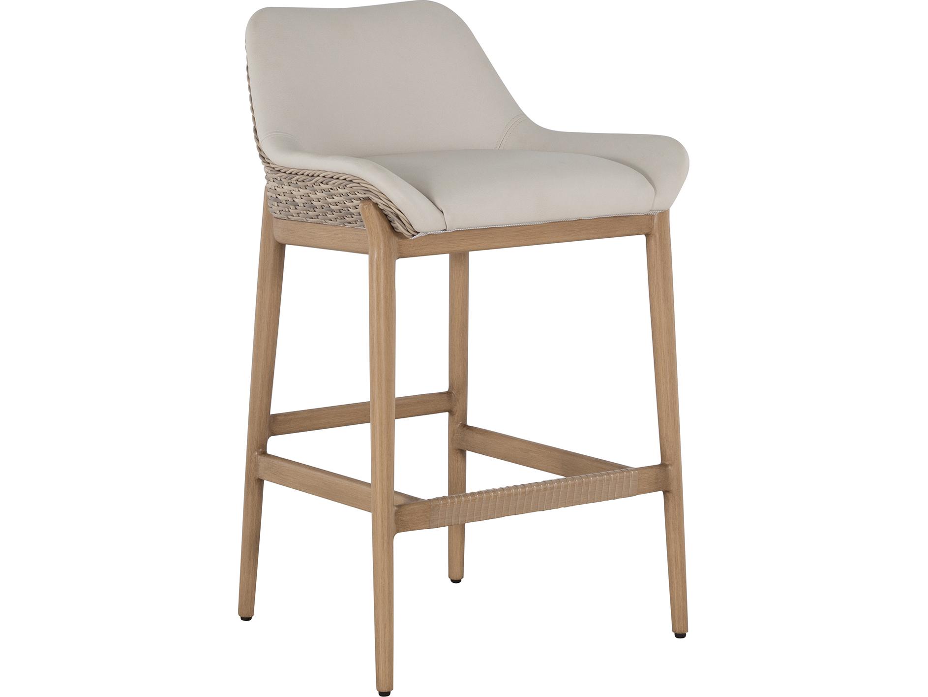 Summer Classics Palma Bar Stool in Natural/Linen Wicker