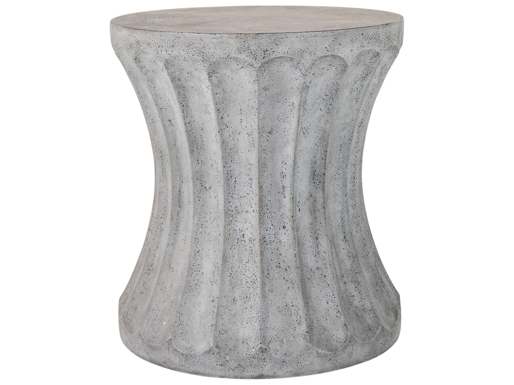 Summer Classics Cast Stone Gannet Round Outdoor End Table