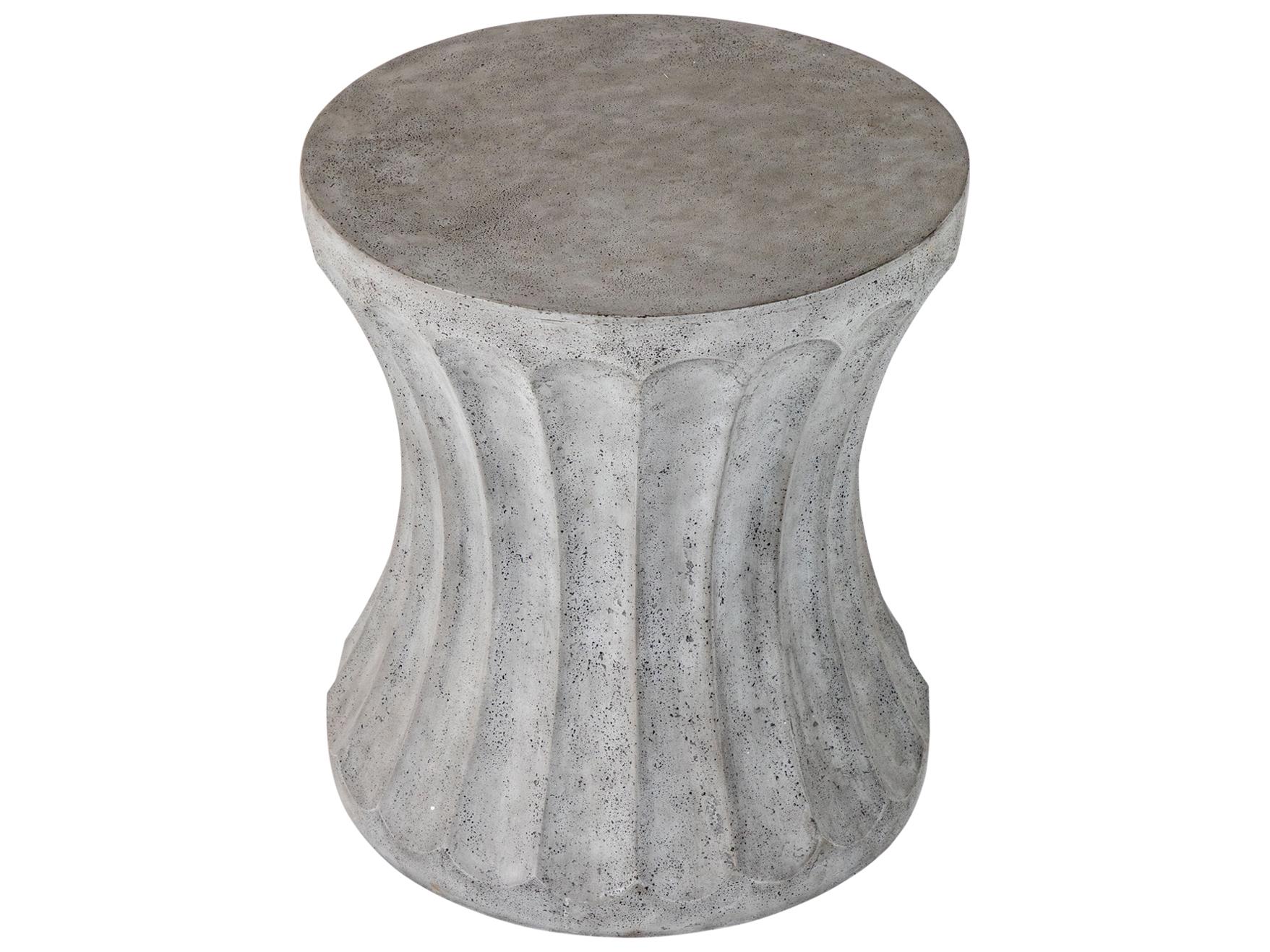 Summer Classics Cast Stone Gannet Round Outdoor End Table