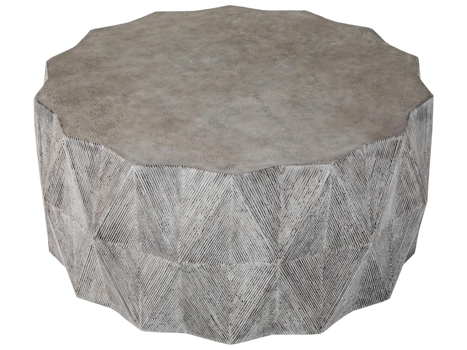 Summer Classics Cast Stone Mandarin Round Patio Coffee Table