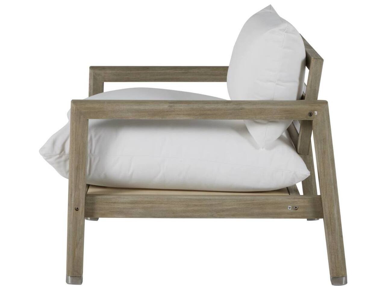 Summer Classics Monterey Teak Oyster Outdoor Lounge Chair with Cushion