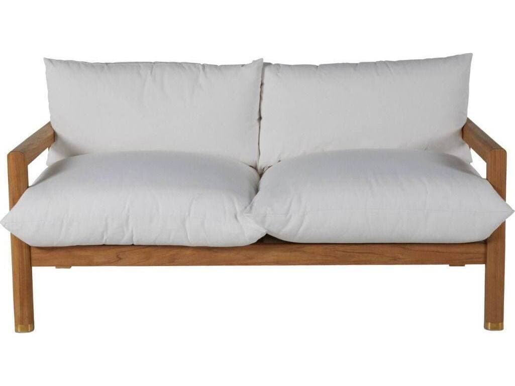 Summer Classics Monterey Teak Natural/Brass Outdoor Loveseat with Cushion