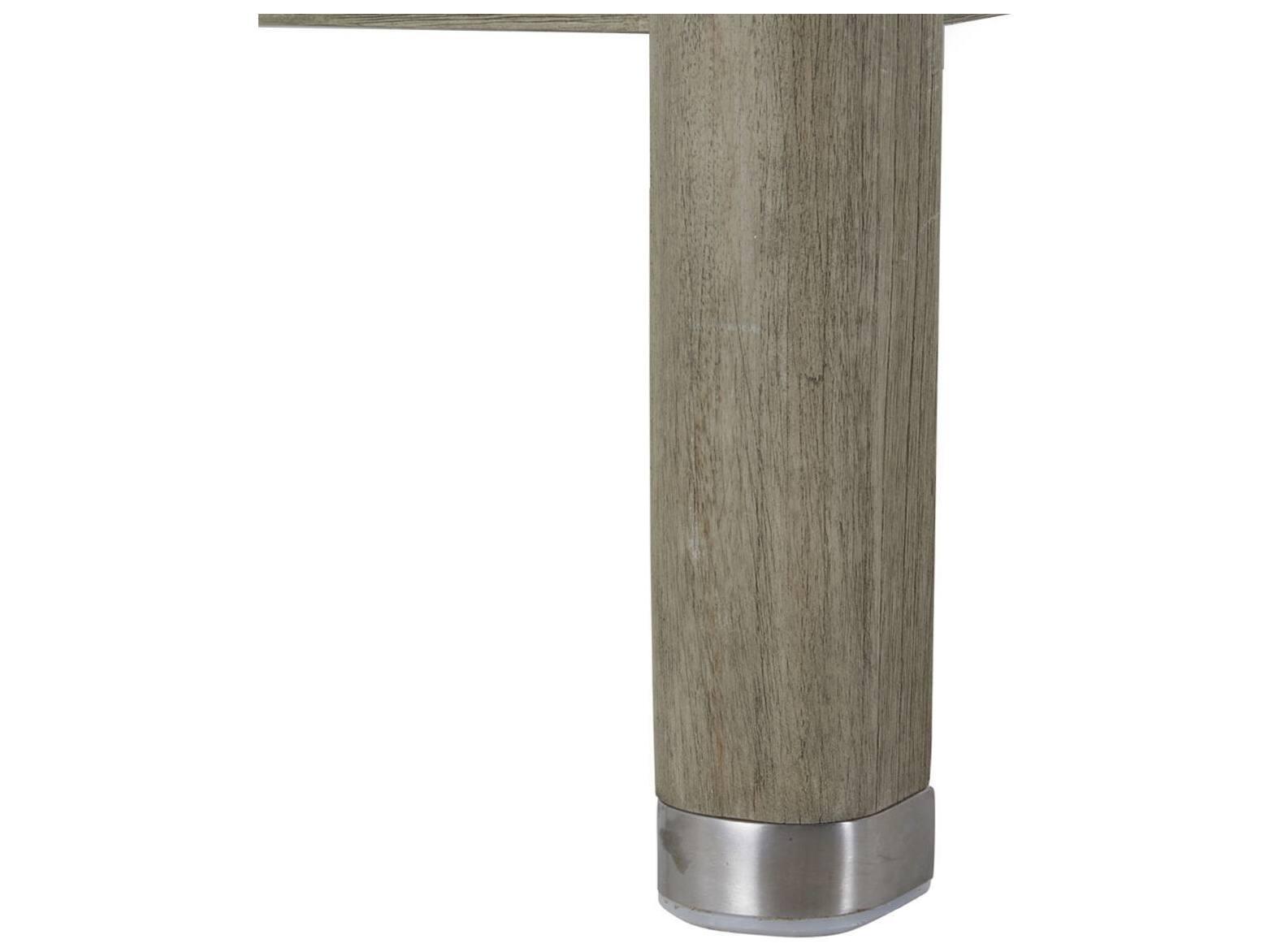 Summer Classics Monterey Teak Oyster Outdoor Patio Ottoman with Cushion