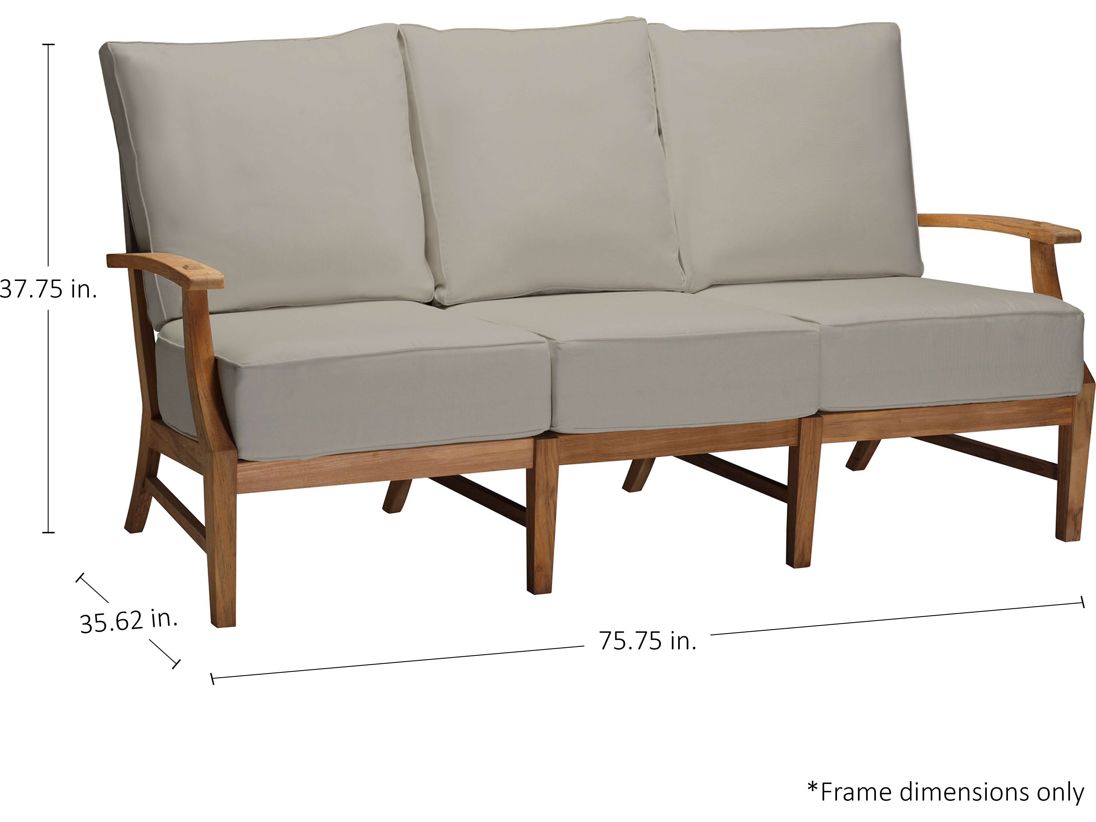 Summer Classics Croquet Teak Quick Ship Cushion Sofa