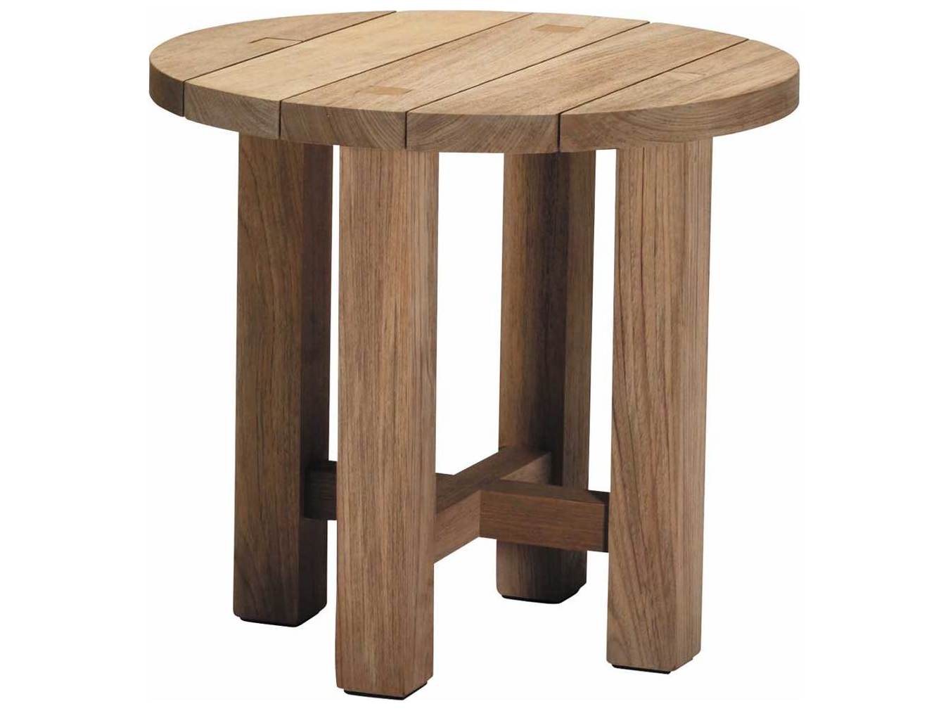 Summer Classics Croquet Teak Round Outdoor End Table