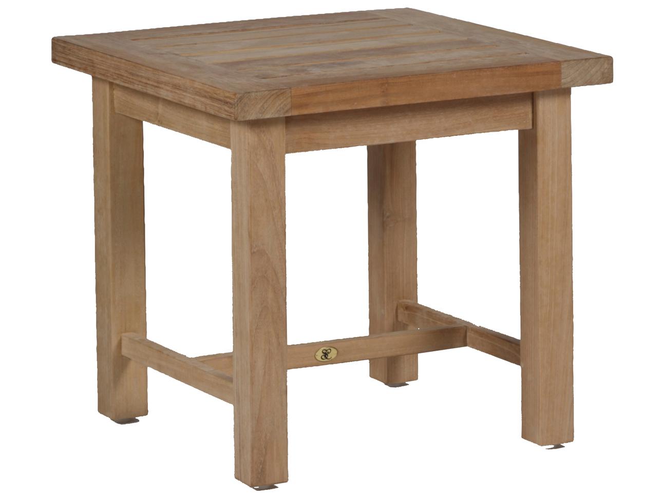 Summer Classics Club Natural Teak Square Outdoor Patio End Table