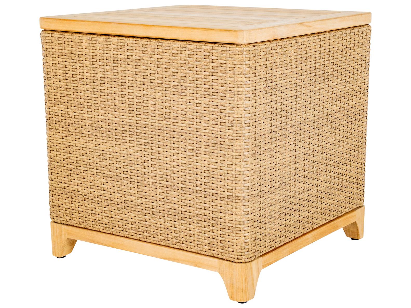Summer Classics Chesapeake Wicker Teak Storage Patio End Table