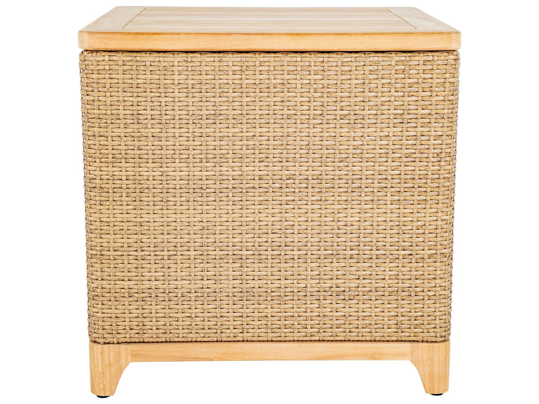 Summer Classics Chesapeake Wicker Teak Storage Patio End Table