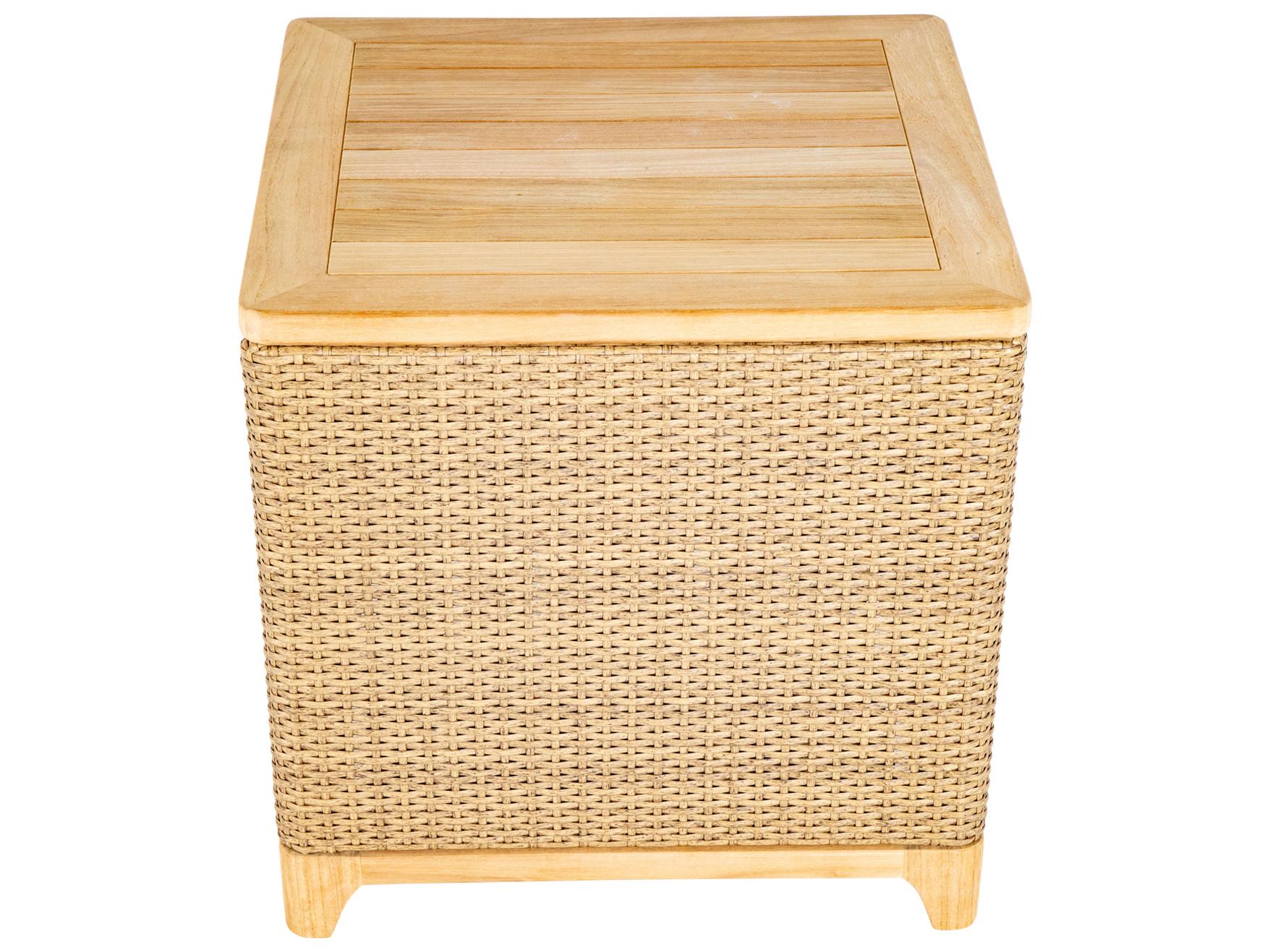 Summer Classics Chesapeake Wicker Teak Storage Patio End Table