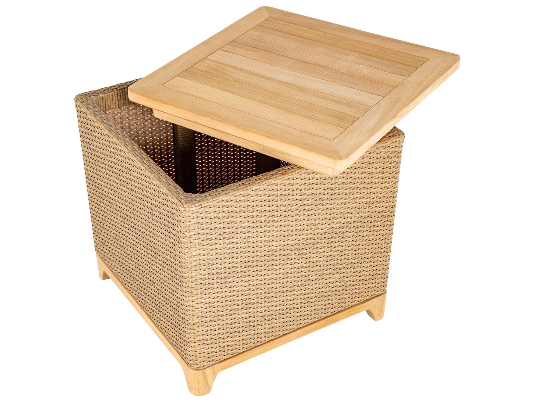 Summer Classics Chesapeake Wicker Teak Storage Patio End Table