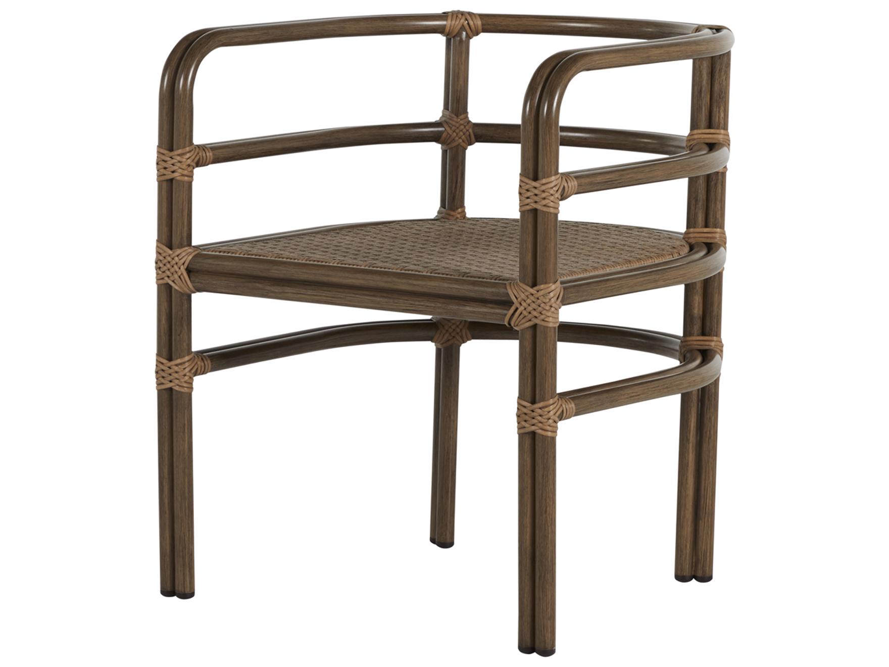 Summer Classics Malibu Aluminum Burlap Oak Outdoor Patio Dining Arm Chair