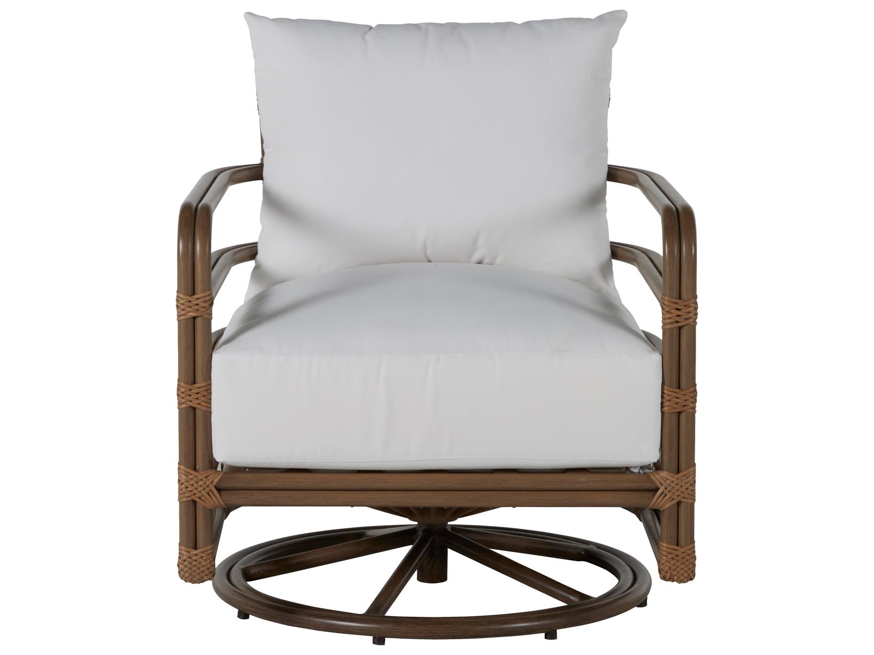 Summer Classics Malibu Aluminum Burlap Oak Swivel Rocker Patio Lounge Chair