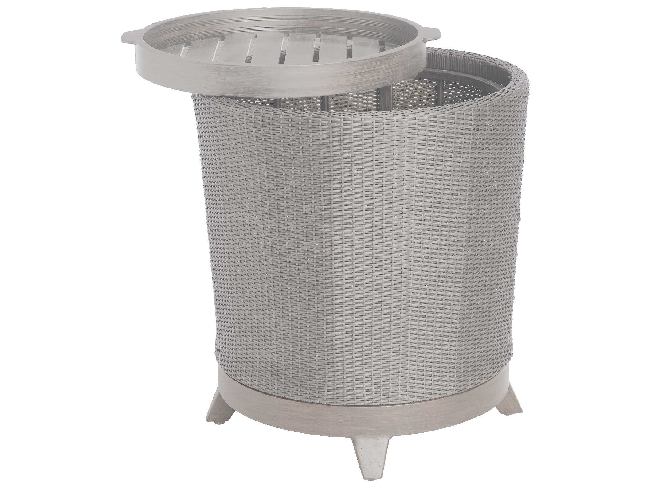 Summer Classics Halo Wicker Round Outdoor Patio End Table