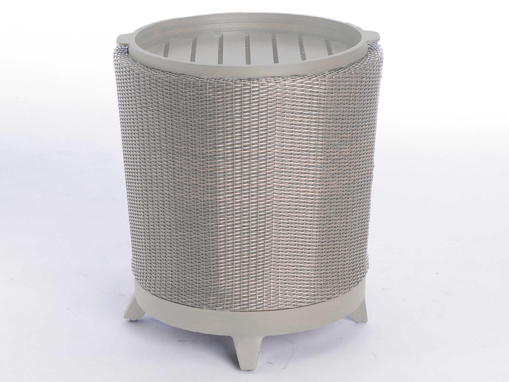 Summer Classics Halo Wicker Round Outdoor Patio End Table