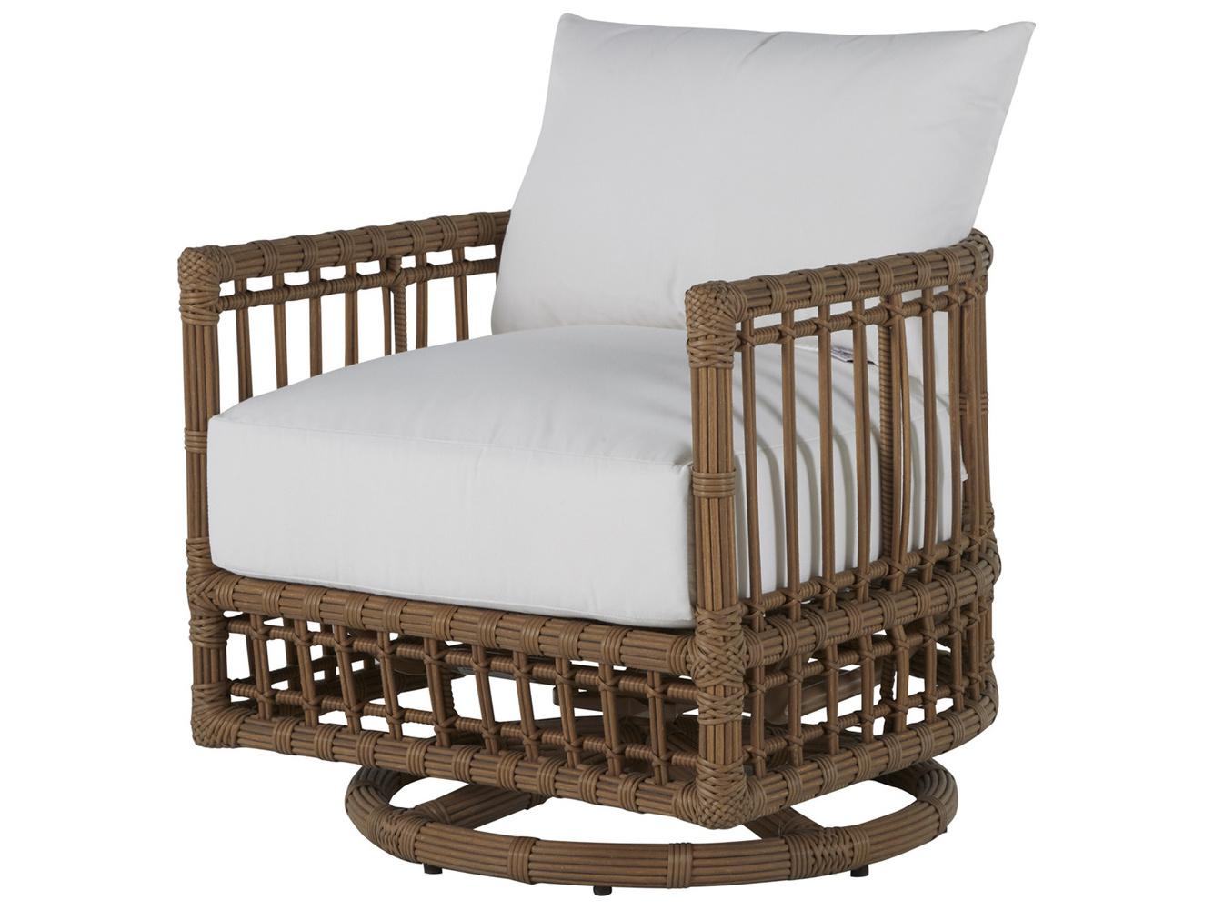 Summer Classics Newport Wicker Barrel Swivel Outdoor Patio Lounge Chair