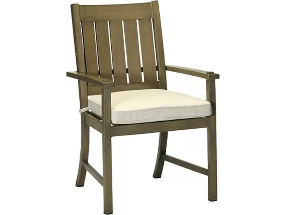 Summer Classics Croquet Aluminum Dining Arm Chair with Cushion