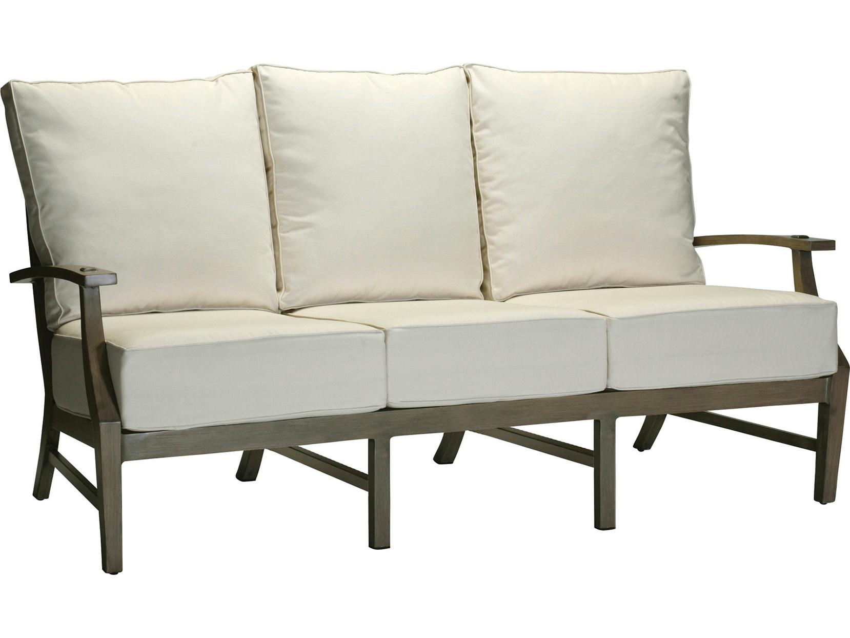 Summer Classics Croquet Aluminum Outdoor Patio Sofa with Cushion