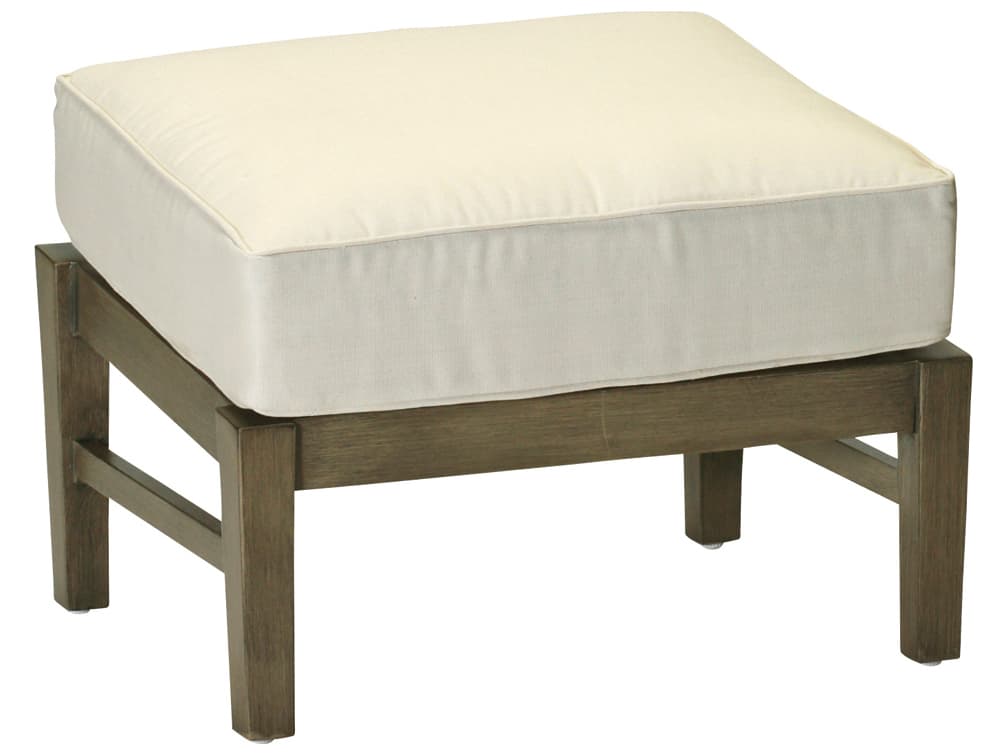 Summer Classics Croquet Aluminum Outdoor Patio Ottoman with Cushion