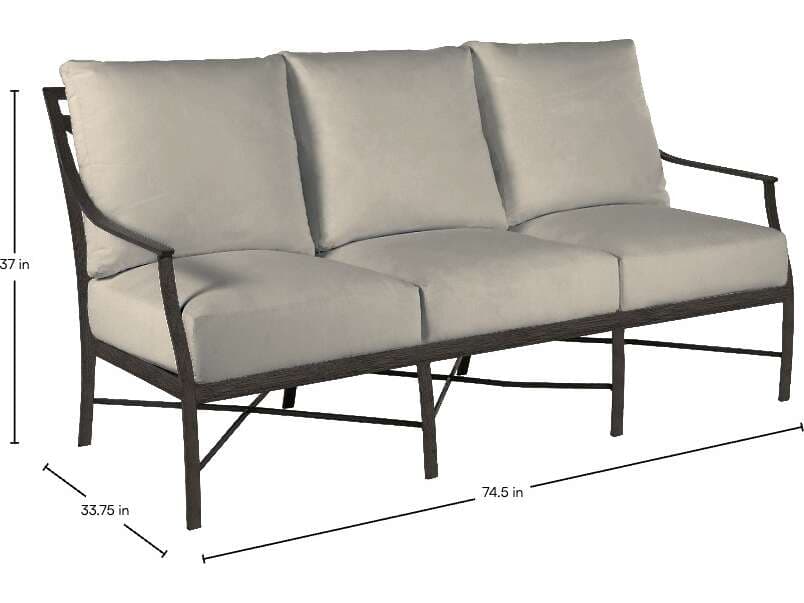 Summer Classics Monaco Quick Ship Wrought Aluminum Cushion Sofa