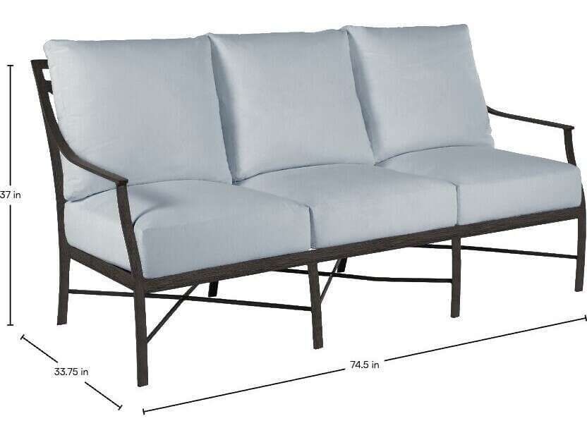 Summer Classics Monaco Quick Ship Wrought Aluminum Cushion Sofa