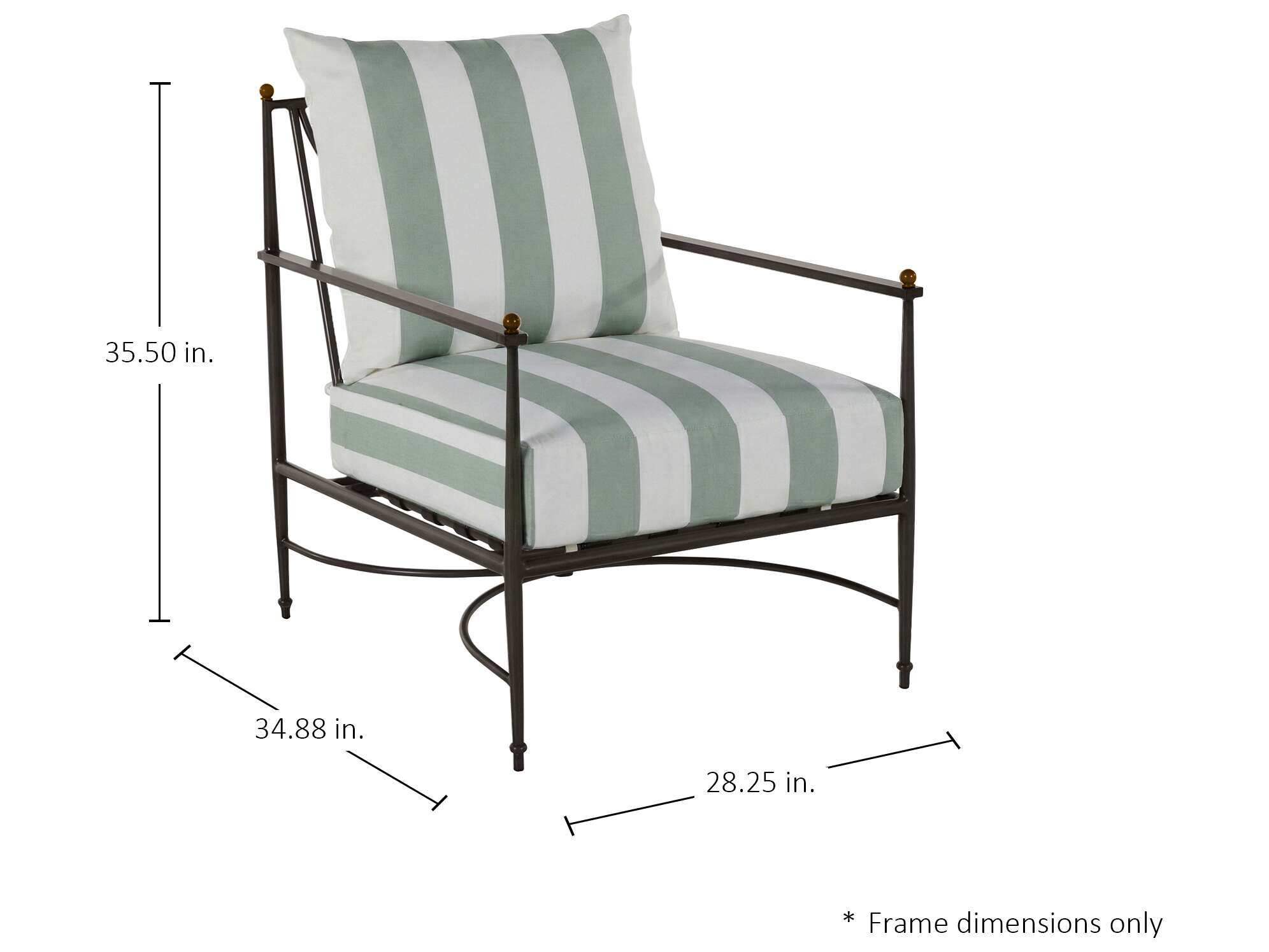 Summer Classics Roma Quick Ship Wrought Aluminum Cushion Lounge Chair