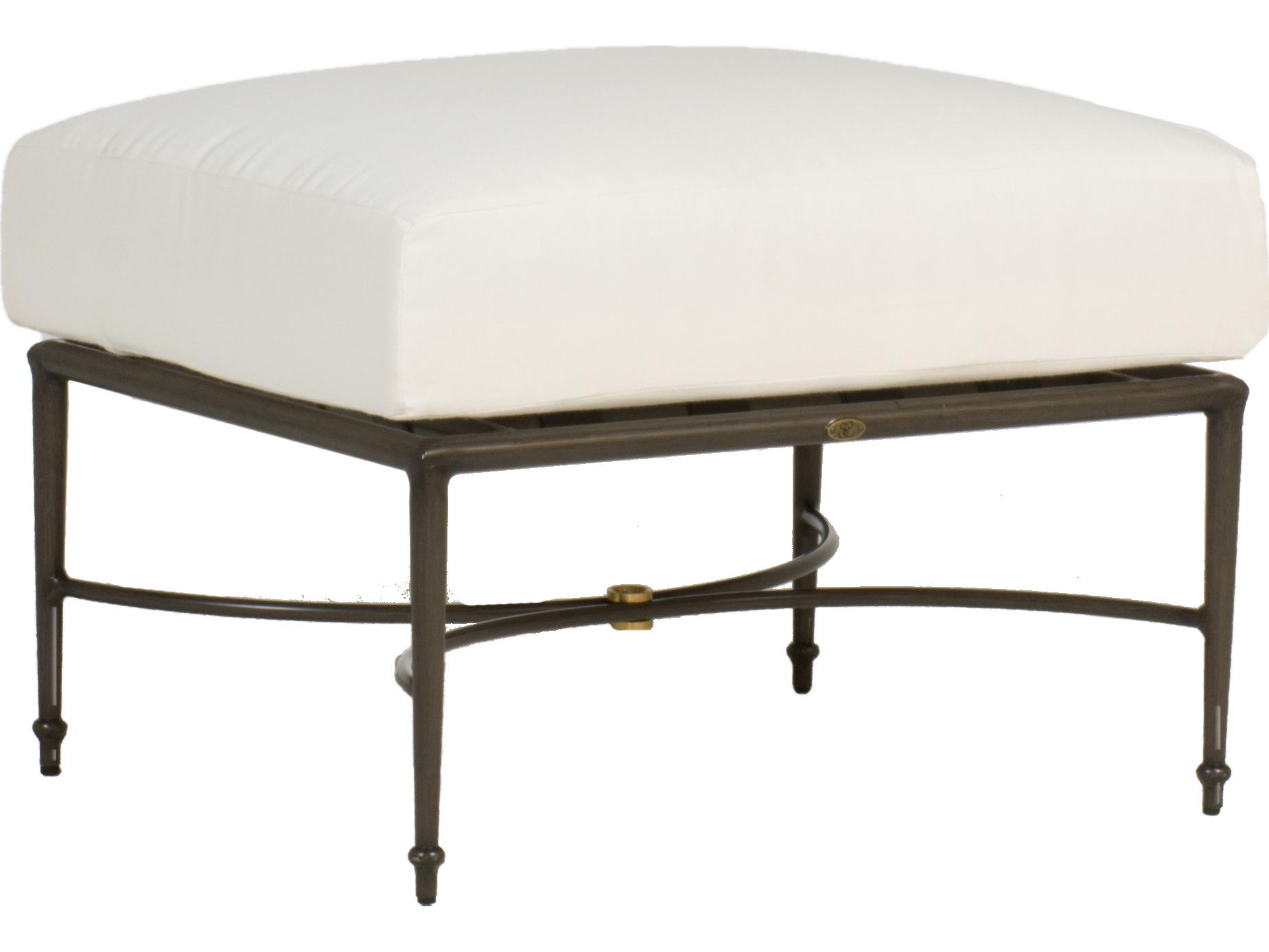 Summer Classics Roma Aluminum Slate Grey Outdoor Ottoman with Cushion