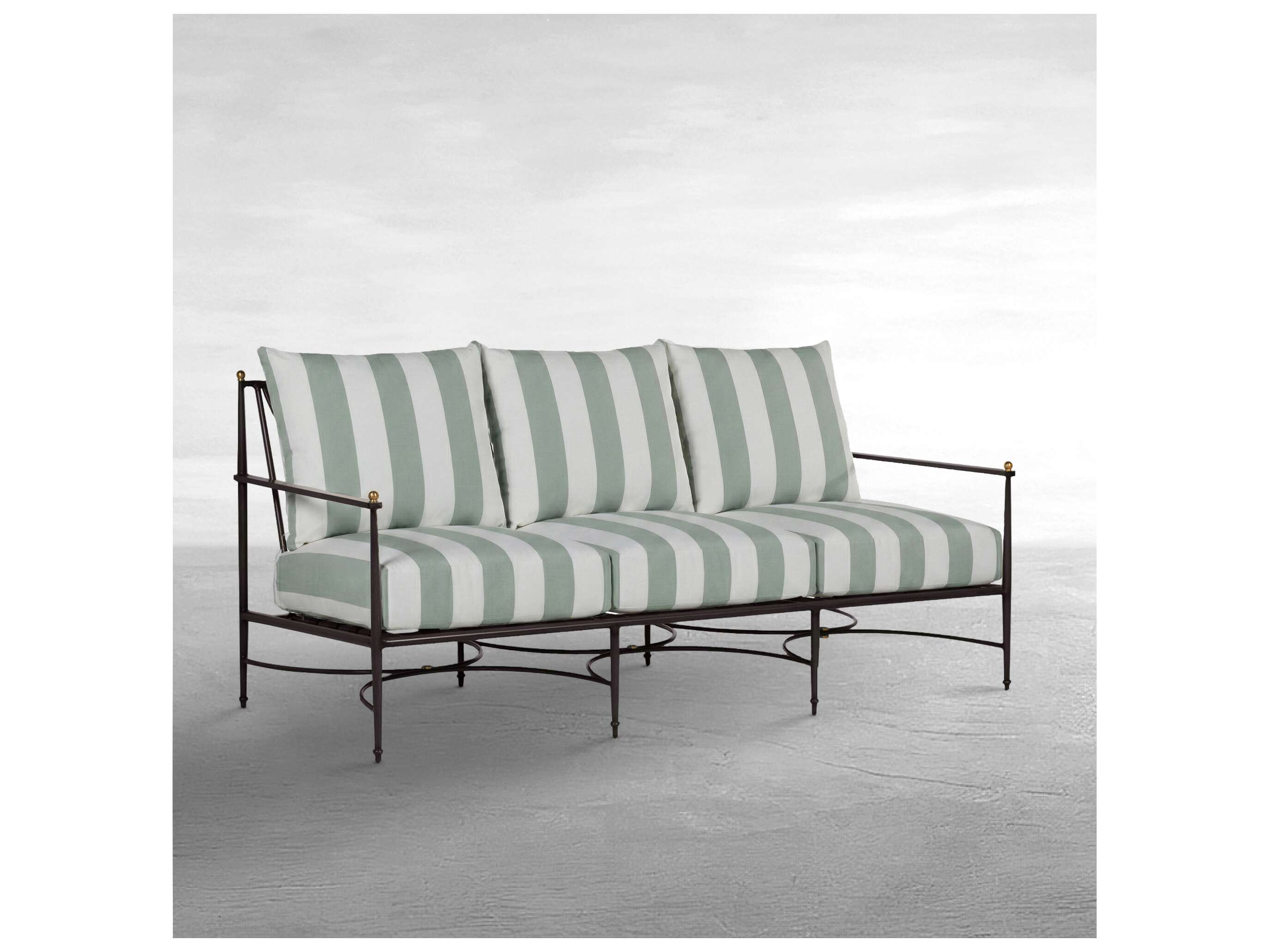 Summer Classics Roma Quick Ship Wrought Aluminum Cushion Sofa
