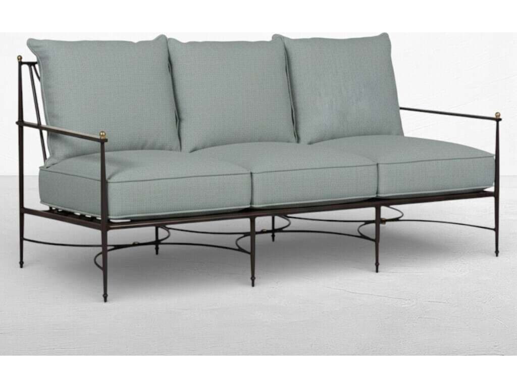 Summer Classics Roma Quick Ship Wrought Aluminum Cushion Sofa
