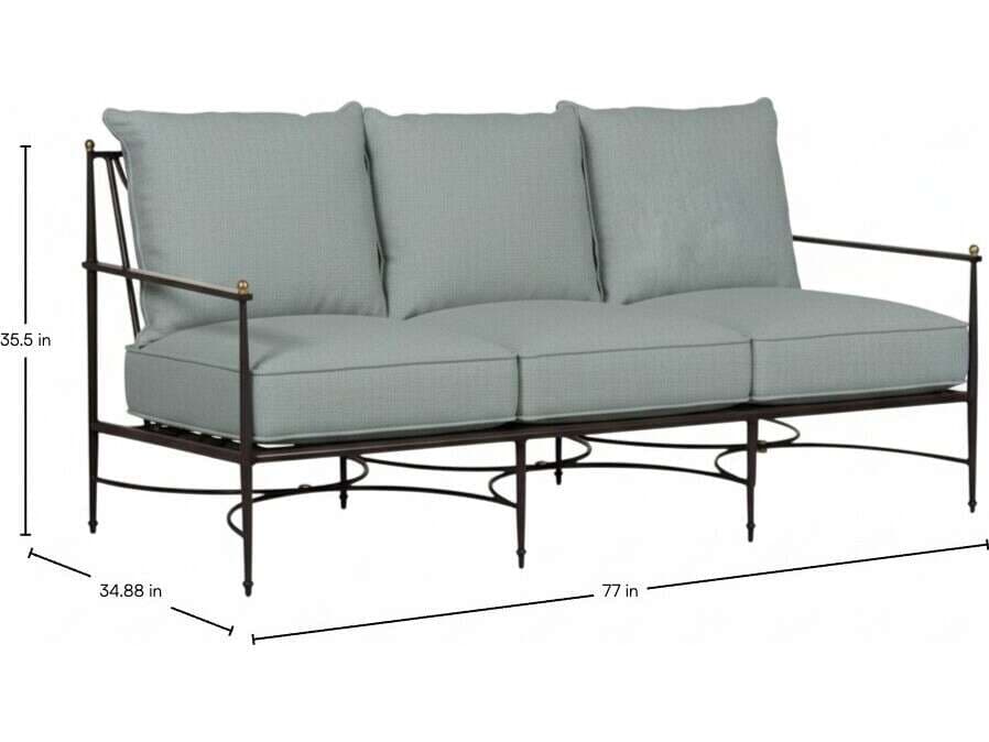Summer Classics Roma Quick Ship Wrought Aluminum Cushion Sofa